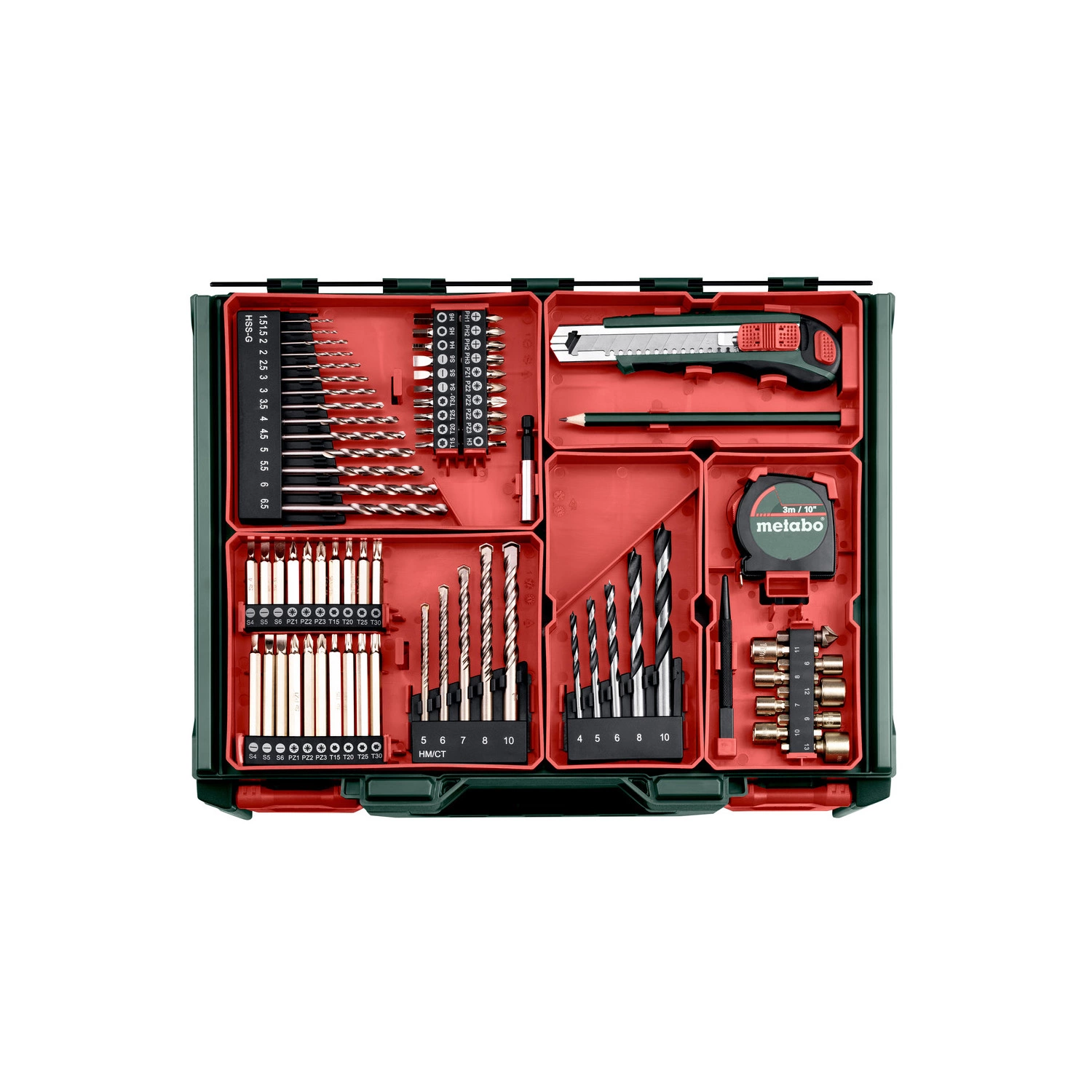 Metabo SB 18 L Atelier mobile 18V Li-ion perceuse-visseuse à percussion set (2x 2.0Ah batteries) dans une mallette incl. set d'accessoires 78 pièces-image