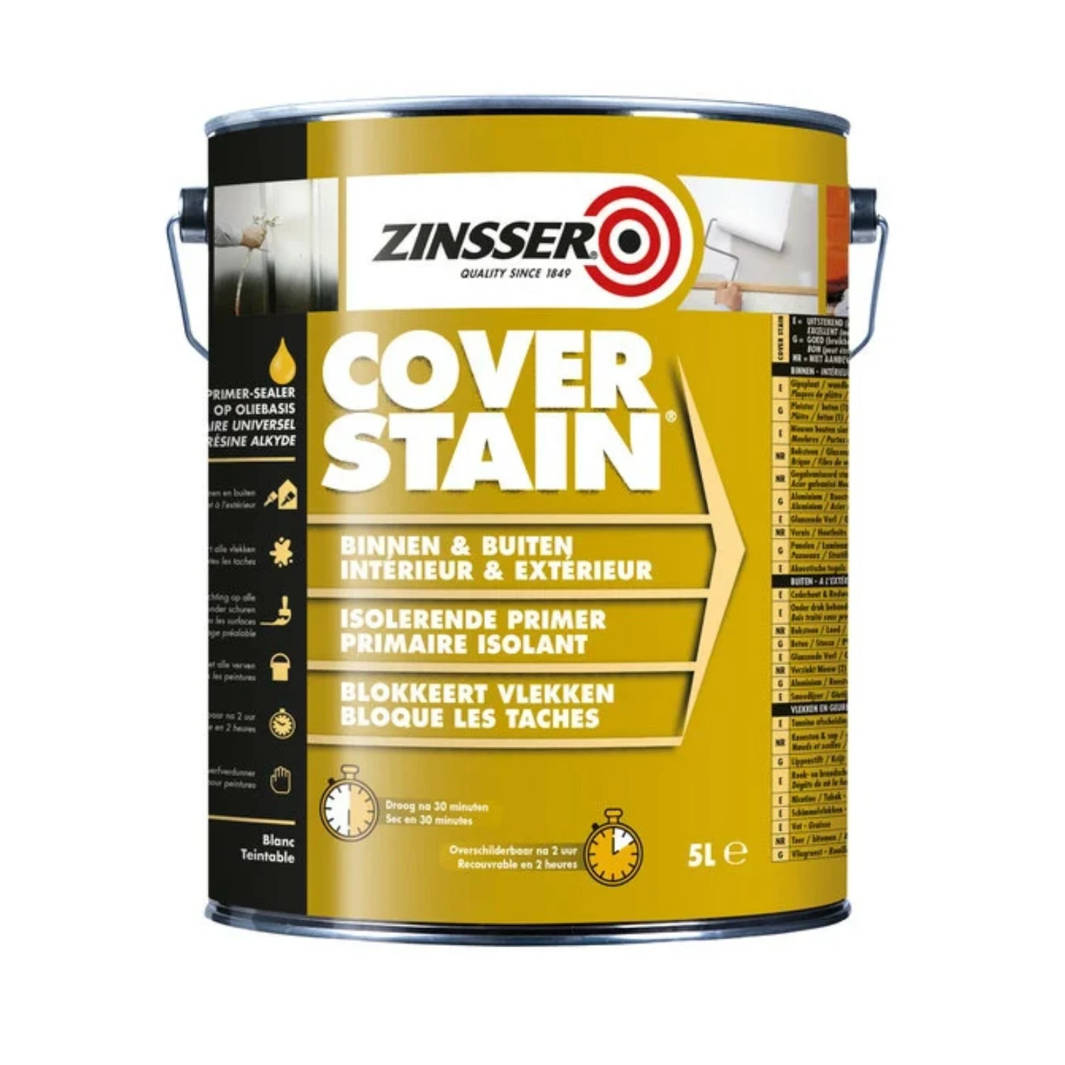 Zinsser Cover Stain - Grijs RAL 7045 - 1L-image