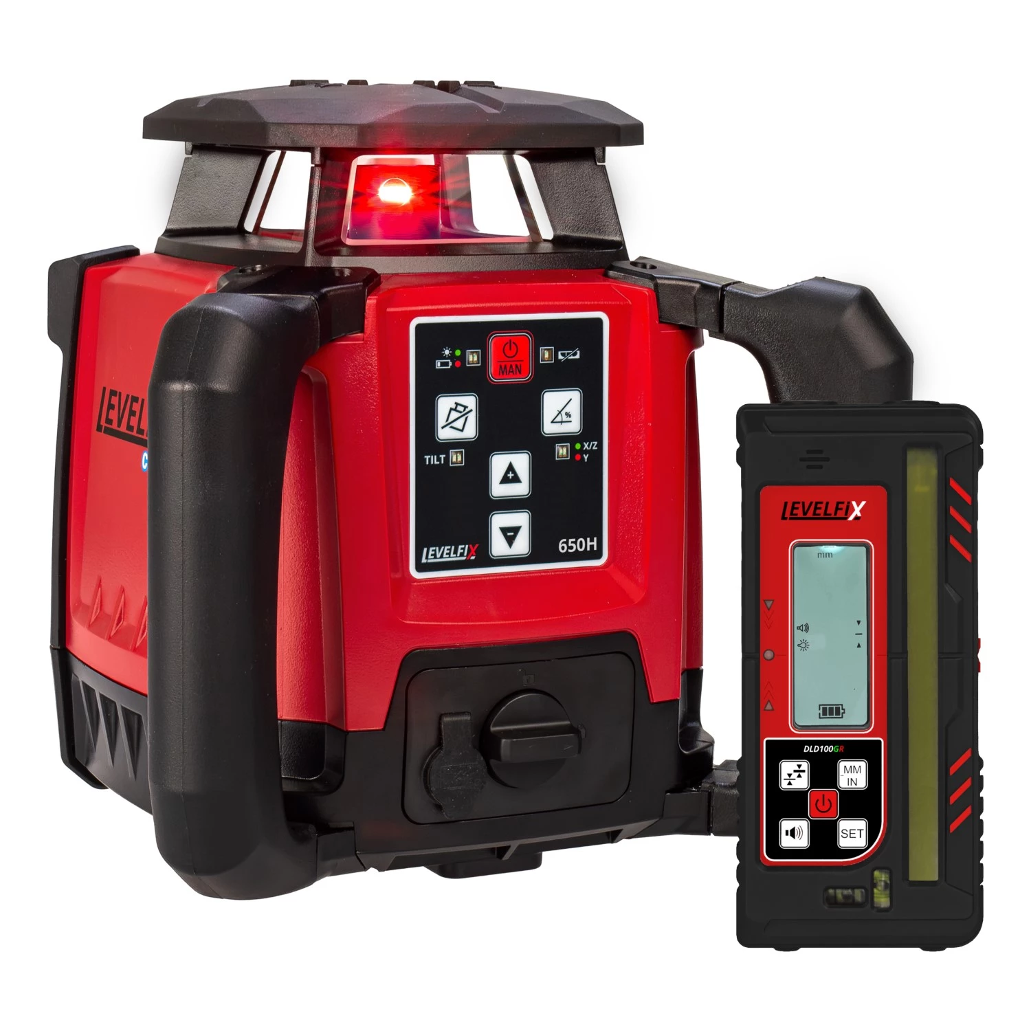 Levelfix 650H Kit laser rotatif avec récepteur dans un boîtier - rouge - 600 m - IP66-image