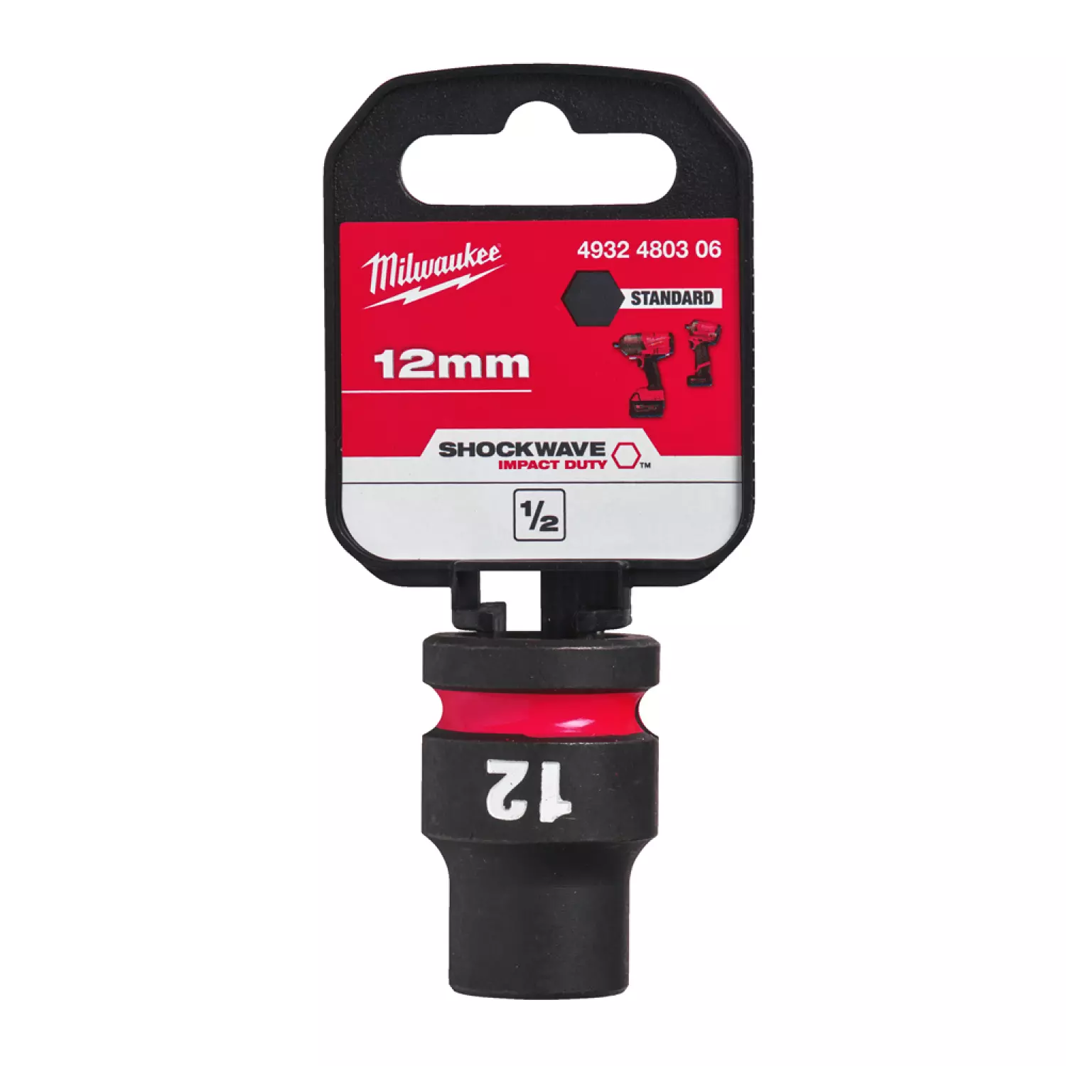 Milwaukee Krachtdop ½ 33mm lang Shockwave- 4932480350 Milwaukee Krachtdop ½ 33mm lang Shockwave- 4932480350