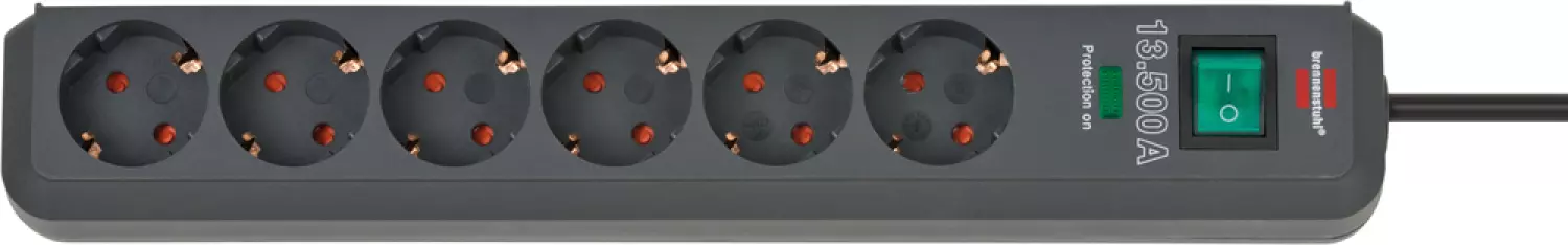 Brennenstuhl 1159710 6 Voudige Stekkerdoos met overspanningsbeveiliging - 3680W - 1,5m x 34cm-image
