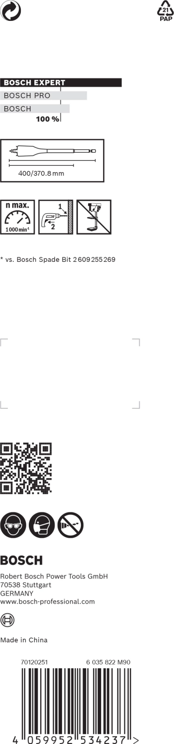 Bosch 2608900349 Mèche à bois plate-image