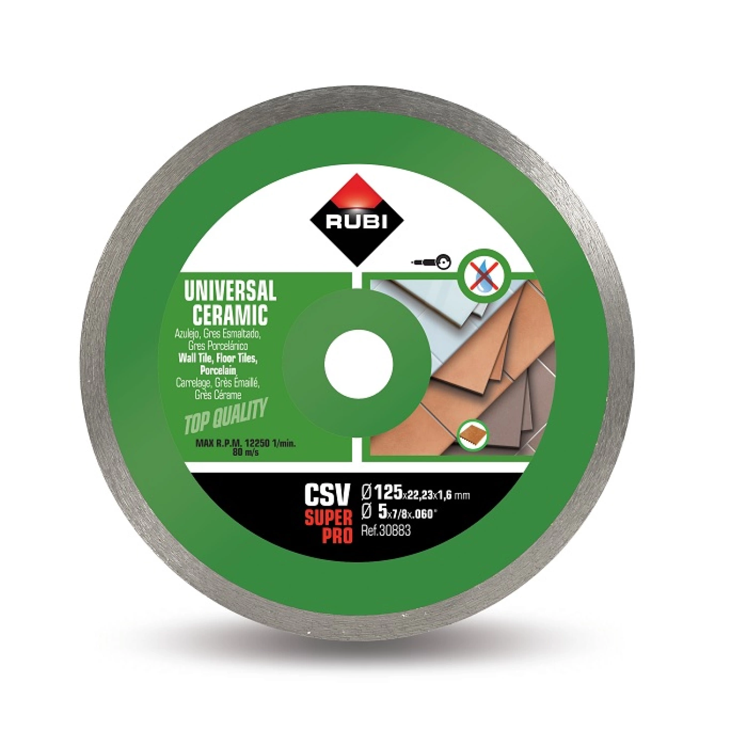 Rubi 30883 - Disque diamant général pour carrelage JANTE CONTINUE CSV-125 SUPERPRO-image