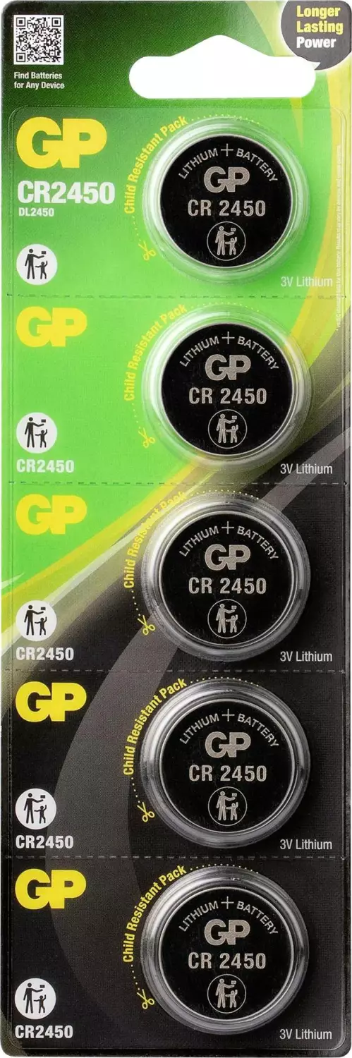 GP Pile bouton au lithium 3V (5pcs) - CR2450 - 0602450C5-image