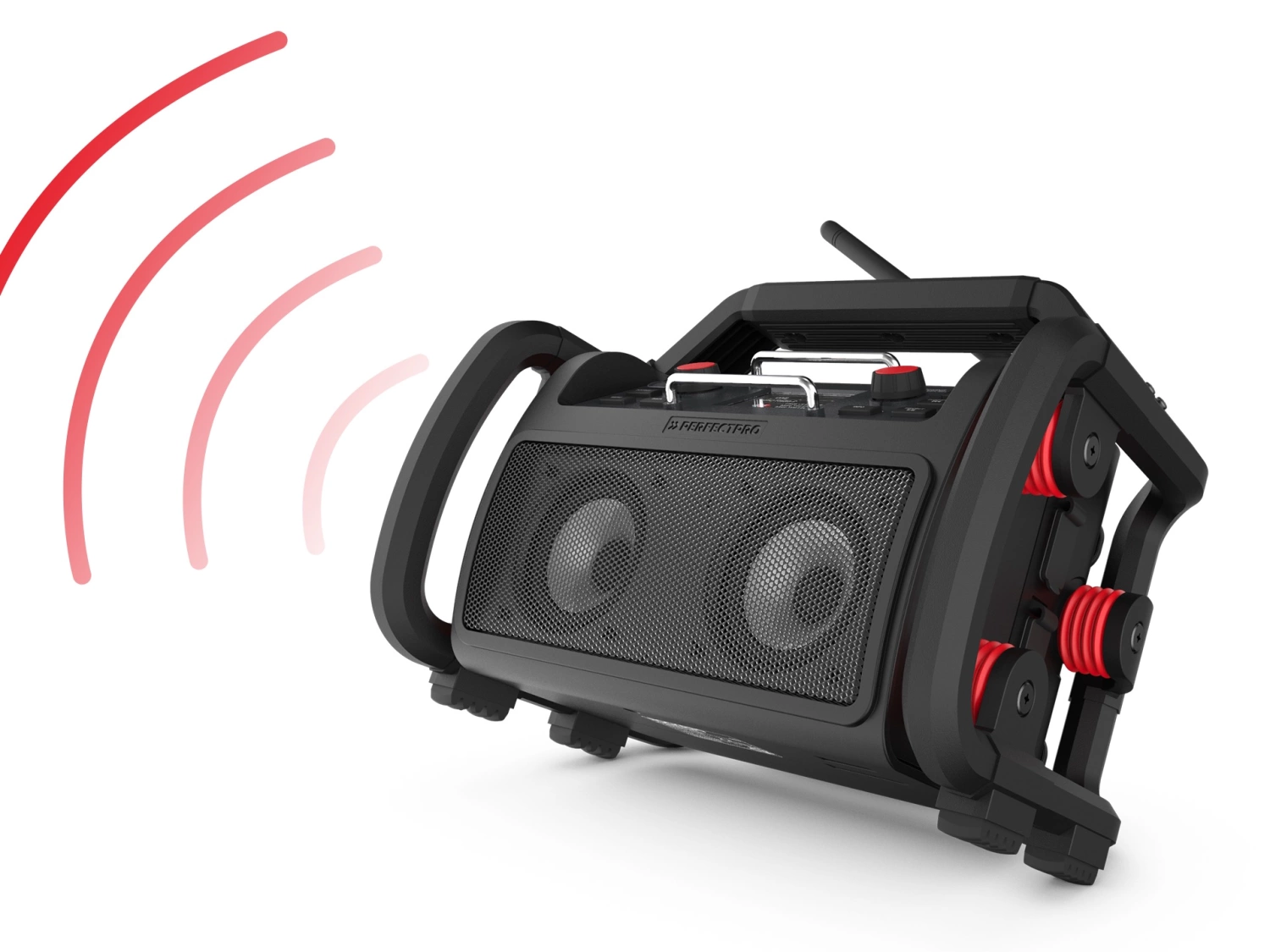 PerfectPro ROCKPRO Bouwradio - FM RDS / DAB+ - AUX-in - bluetooth - werkt op netstroom en lithium accu-image