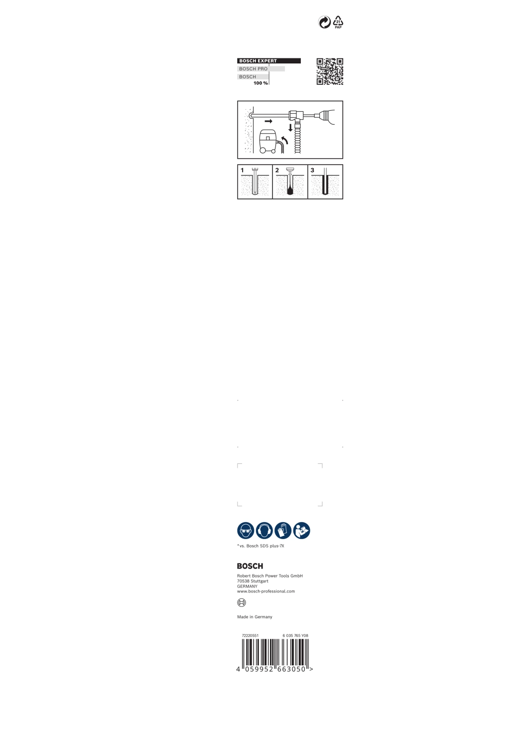 Bosch 2608901773 EXPERT Foret à Marteau SDS Clean SDS plus-8X - 16x400x550mm avec connecteur-image