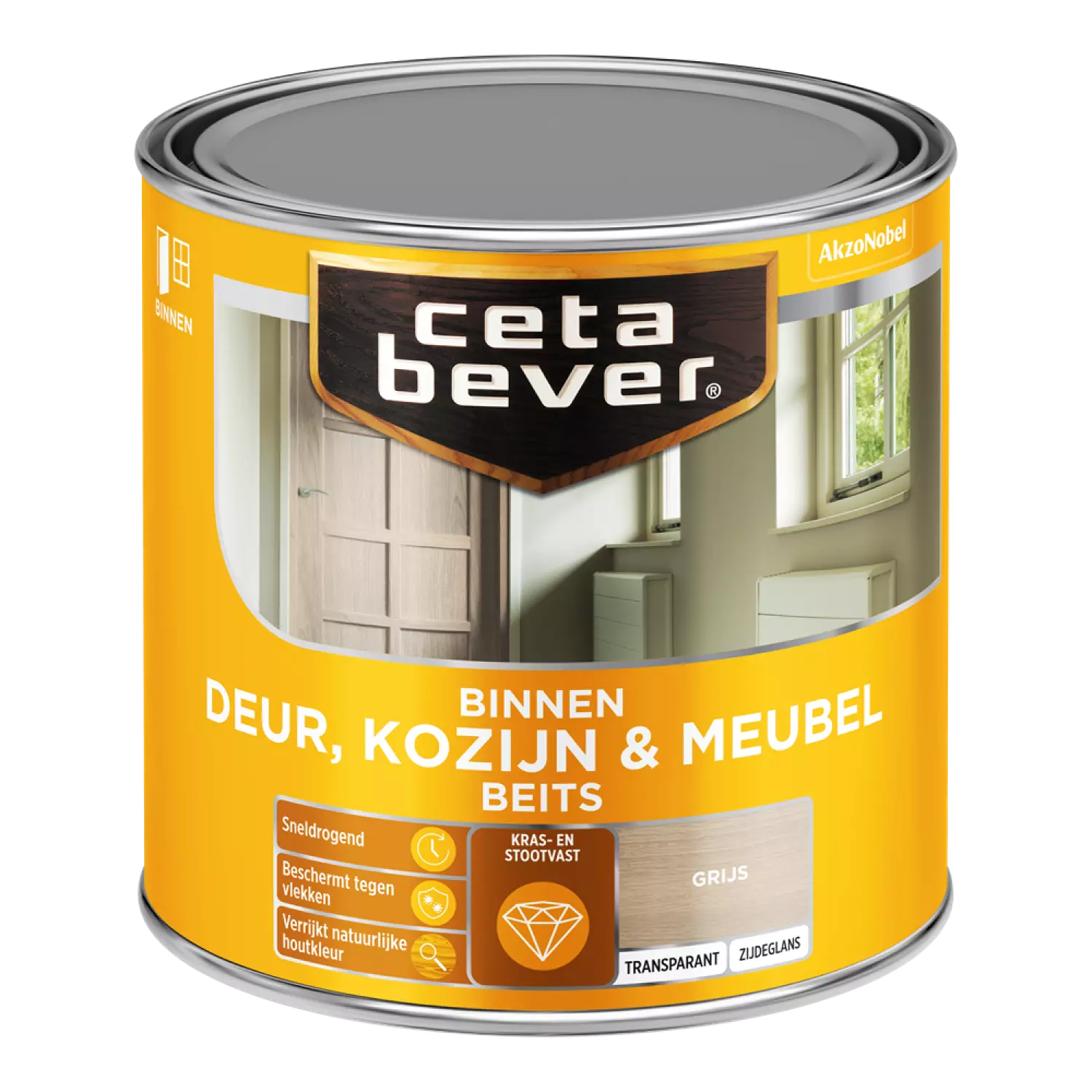 Cetabever Binnenbeits Deuren & Kozijnen Transparant Zijdeglans - Grijs - 250ml-image