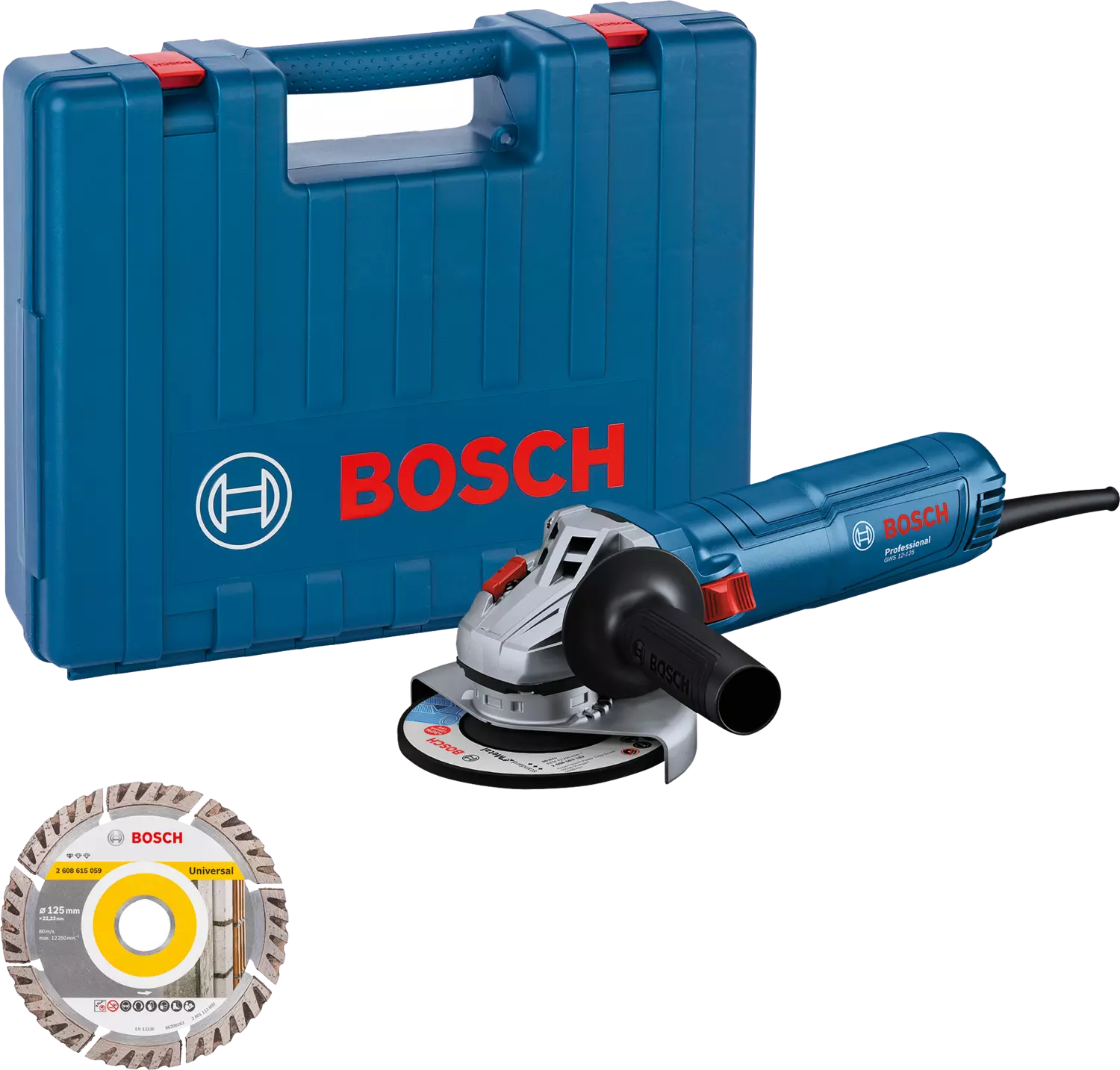 Bosch GWS 12-125 Meuleuse d'angle avec meule diamantée en coffret-image