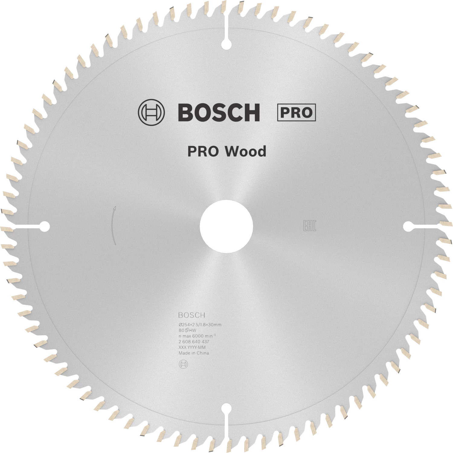 Bosch 2608640437 PRO afkortzaagblad voor Hout - 254 x 30 x 80T-image