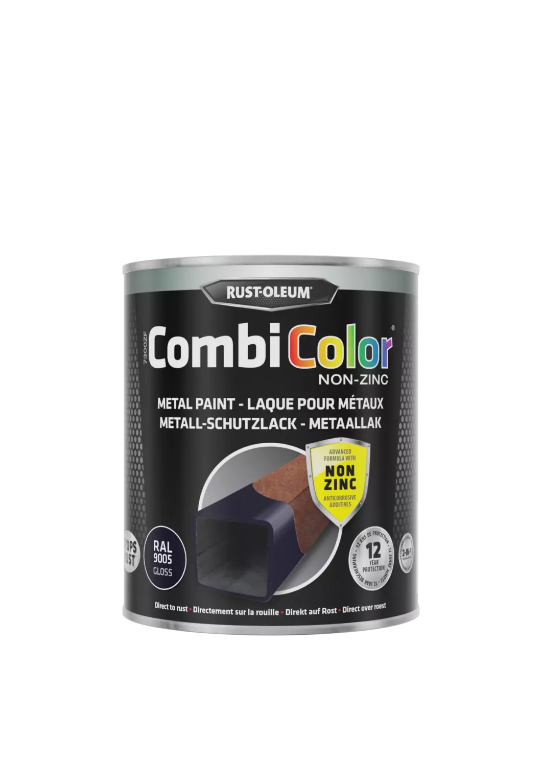 Rust-Oleum Combicolor Hoogglans Zinkvrij - RAL 9005 gitzwart - 0,75L-image