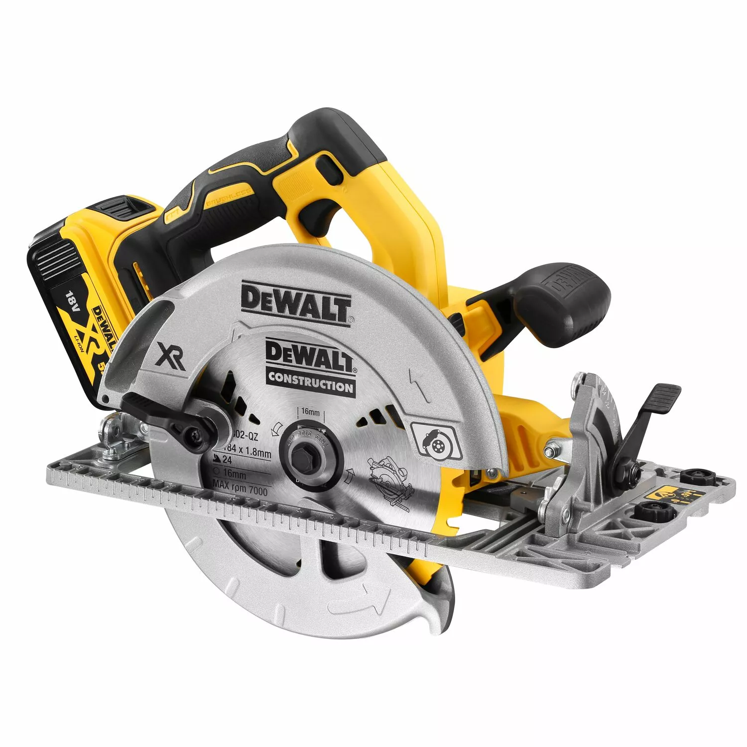 DeWALT DCS572P2-QW 18V Li-ion XR accu cirkelzaag set (2x 5.0Ah) in TSTAK - 184mm-image