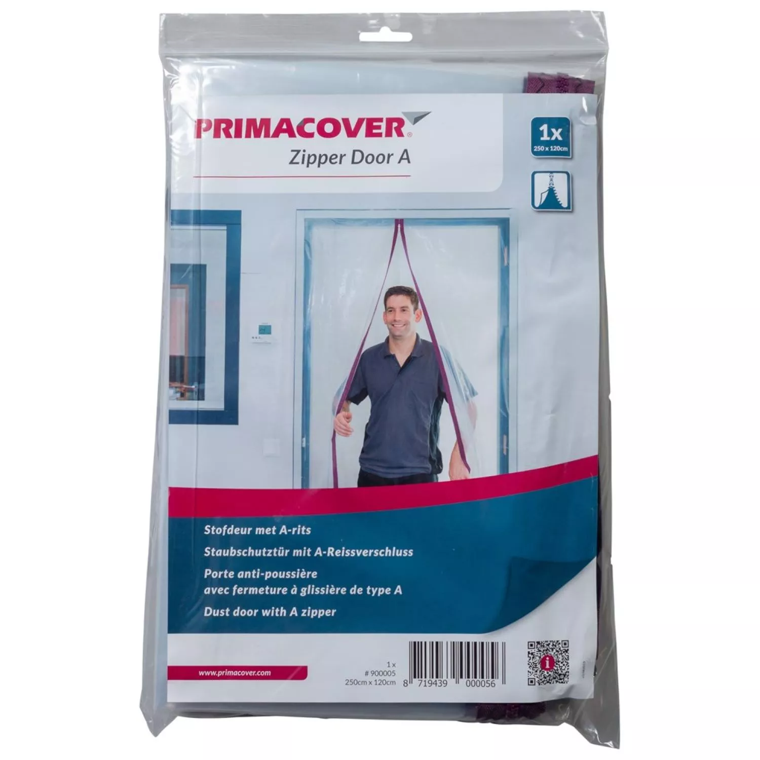 Primacover Stofdeur met rits - 220cm x 120cm-image