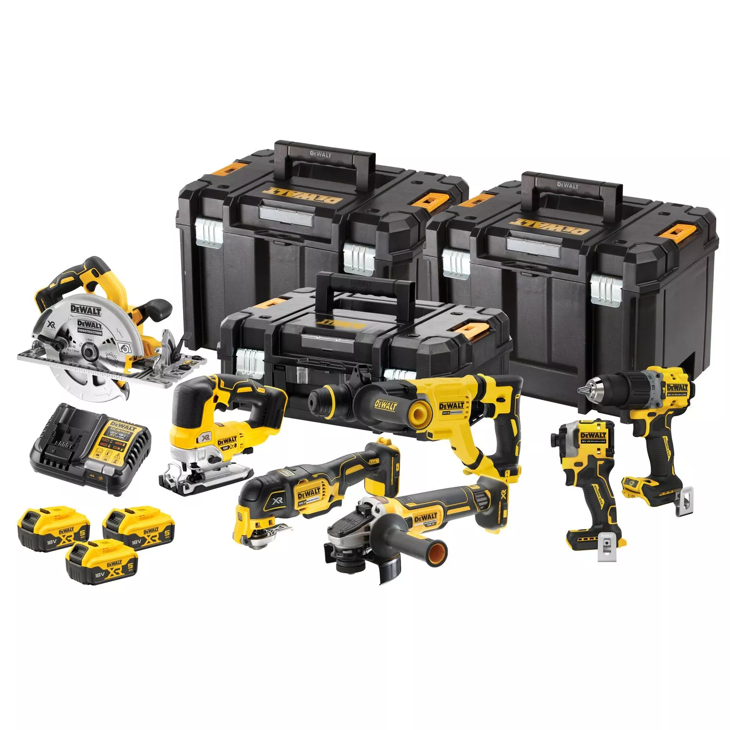 DeWALT DCK706P3T 18V Li-ion accu 7-delige combiset (3x 5.0Ah accu) in TSTAK-image