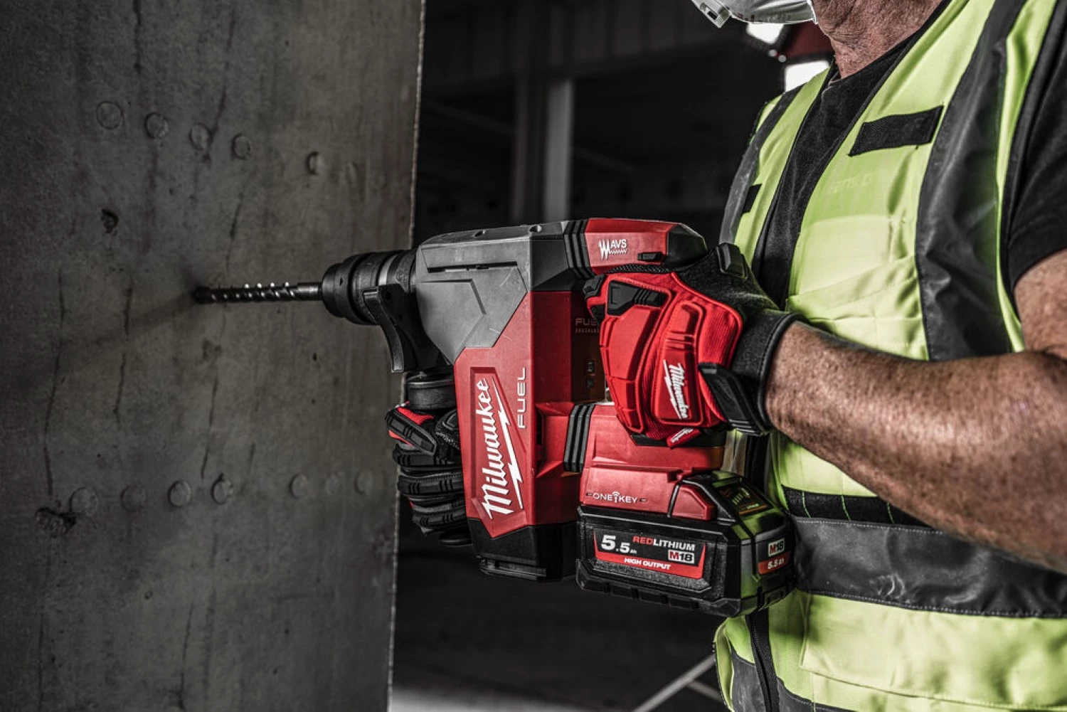 Milwaukee M18 ONEFHPX-802X 18 V Li-ion batterie SDS-plus marteau combiné (2x 8,0 Ah batterie) dans un coffret HD - 5,0 J-image