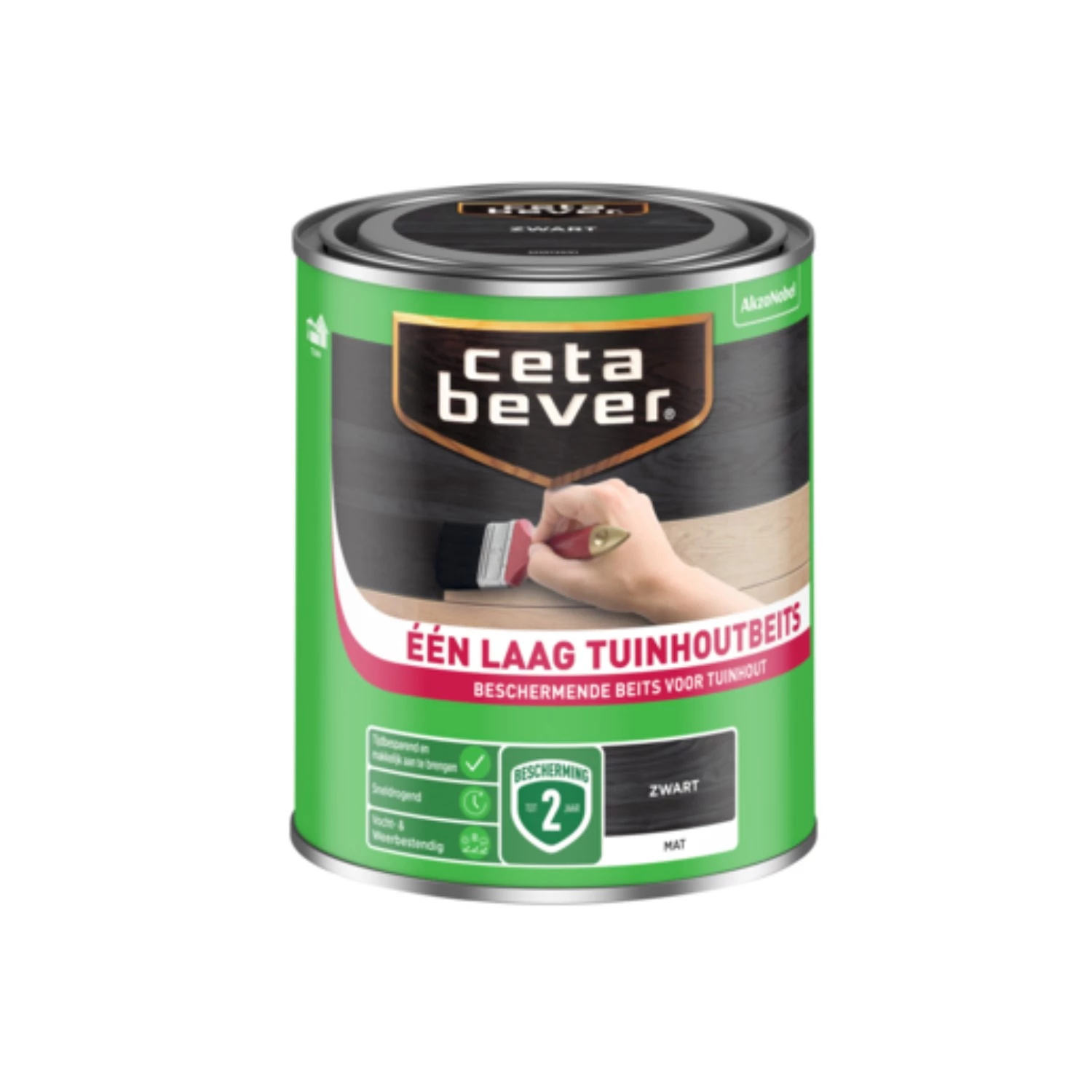 Cetabever Een Laag Tuinhoutbeits - zwart - 0,75L-image