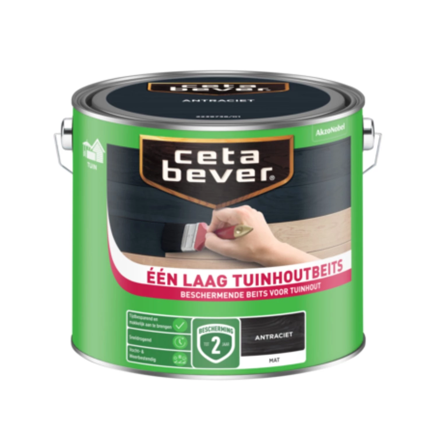 Cetabever Een Laag Tuinhoutbeits - antraciet - 2,5L-image