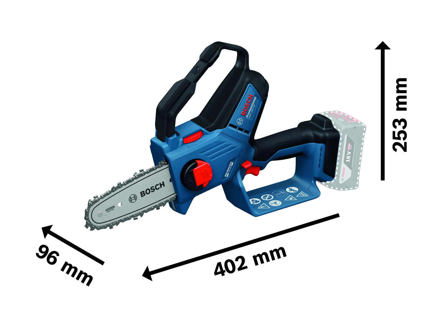Bosch GKE 18V-15 18V accu Accu kettingzaag body-image