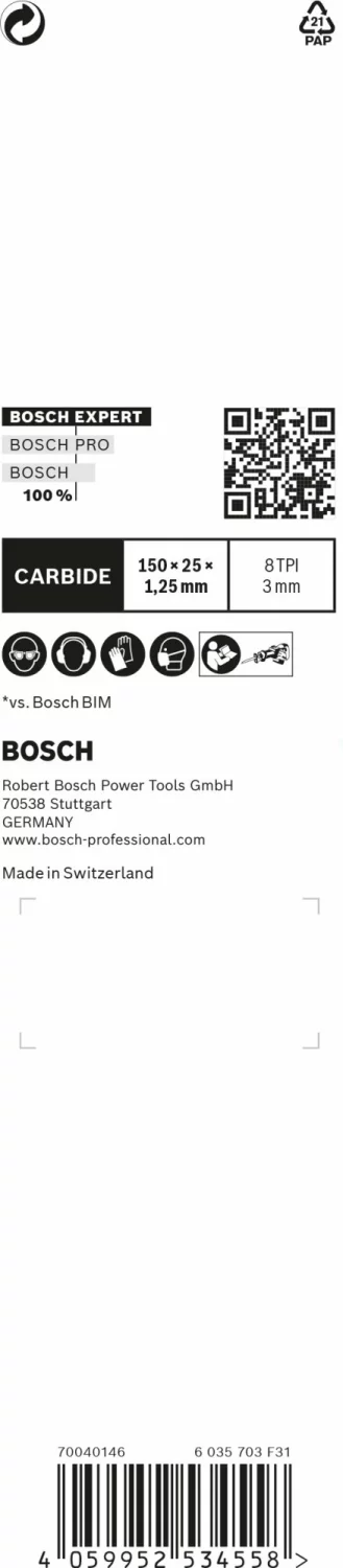 Bosch 2608900365 EXPERT Reciprozaagblad S955CHC Thick Tough Metal-image