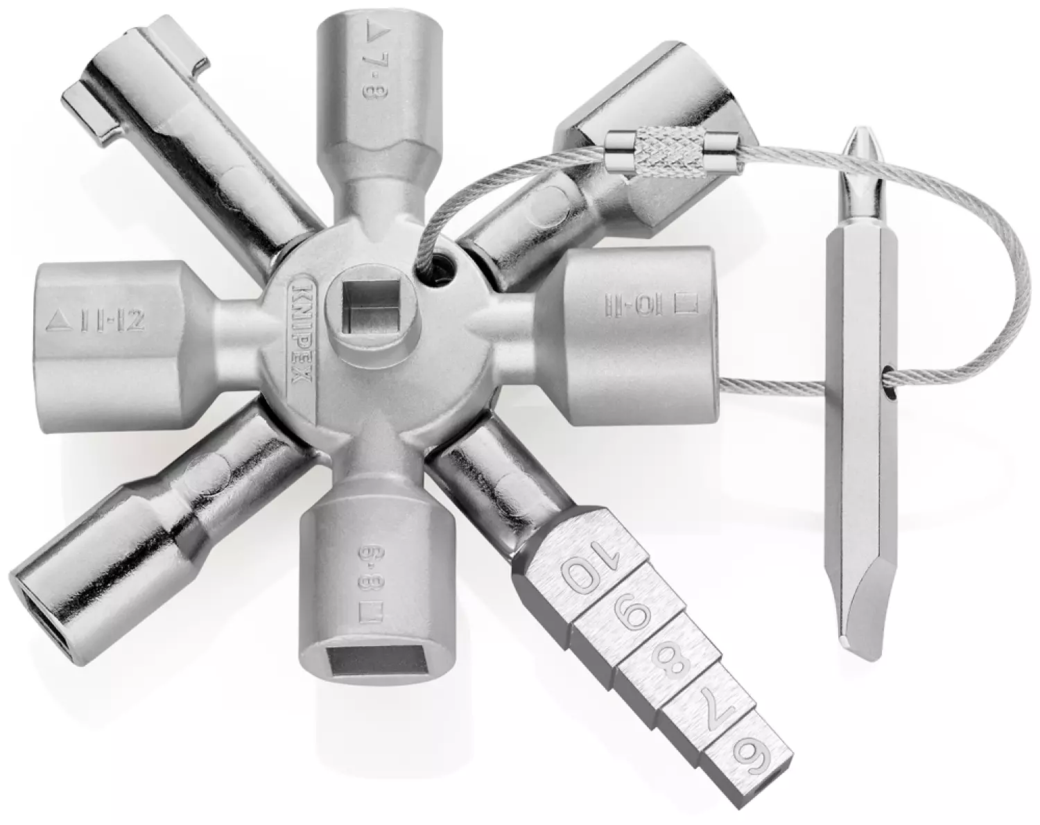 Knipex 00 11 01 TwinKey schakelkastsleutel met 10 profielen-image