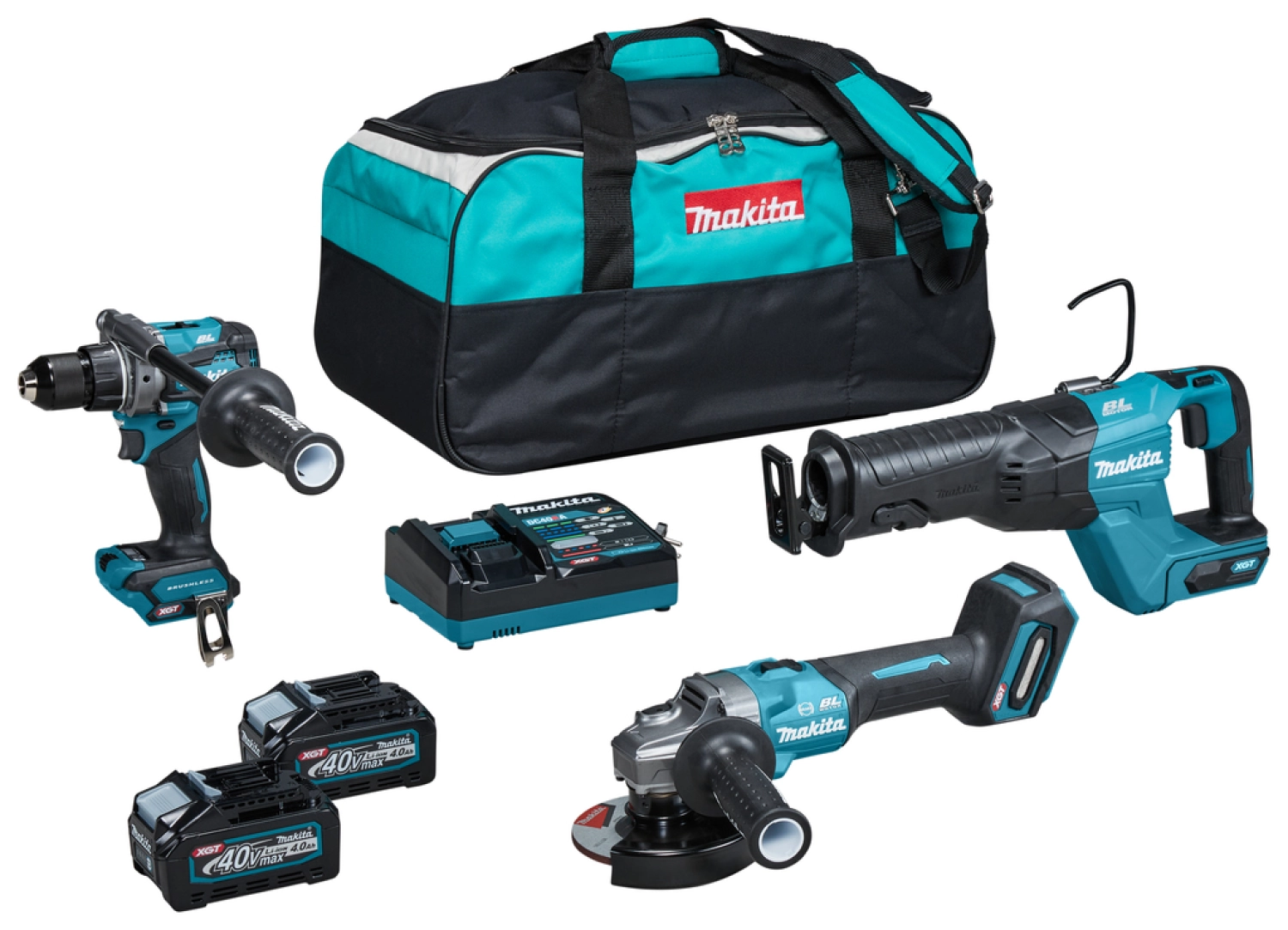 Makita DK0159G301 Pack 3 machines sans-fil - XGT 40V max Li-ion - Batteries (2x 4,0 ah) - Sac-image
