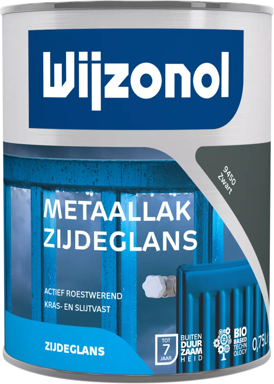 Wijzonol Metaallak Zijdeglans - 9450 Zwart - 0,75L-image