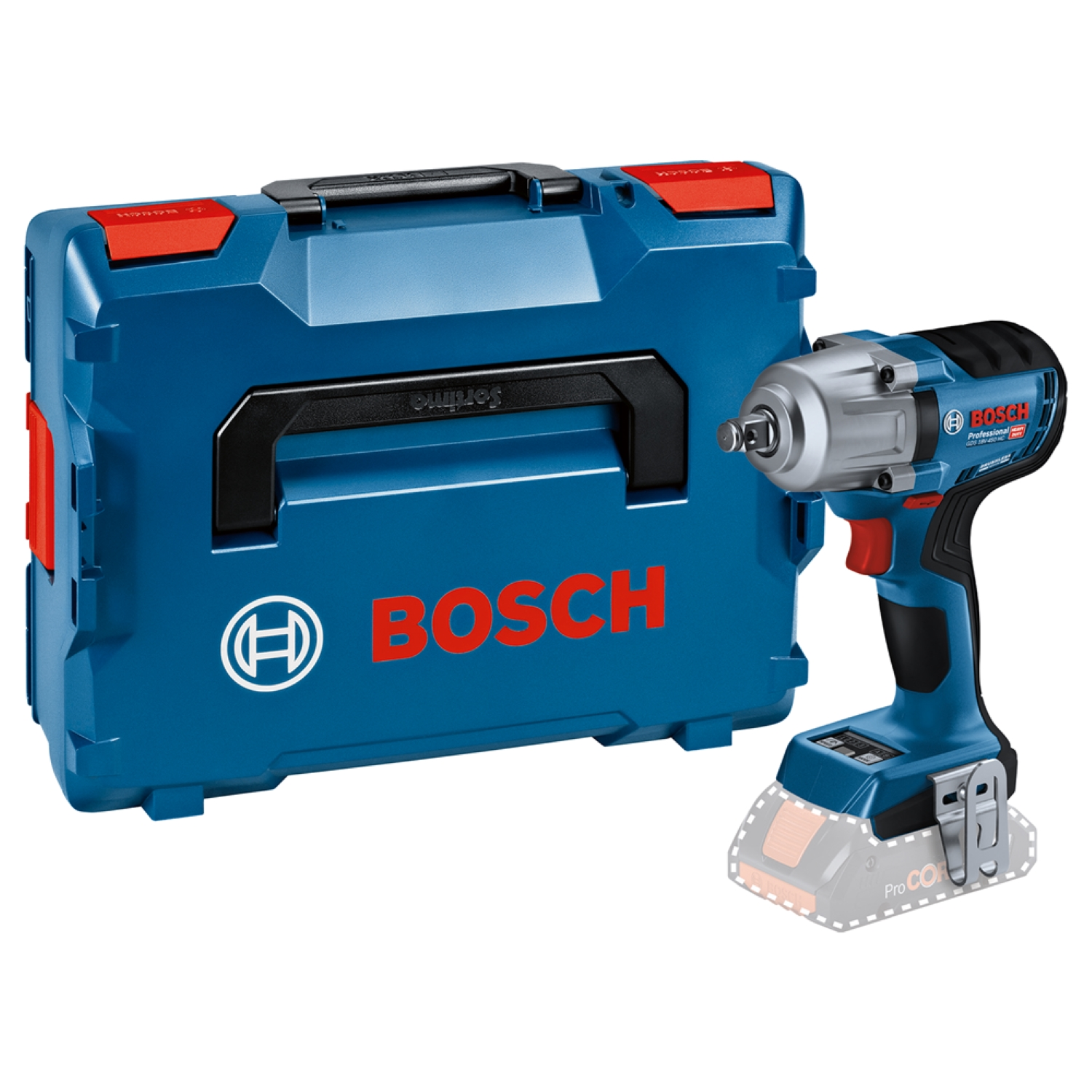 Bosch GDS 18V-450 HC 18V Li-ion Clé à chocs sans fil corps dans L-Boxx - 450 Nm-image