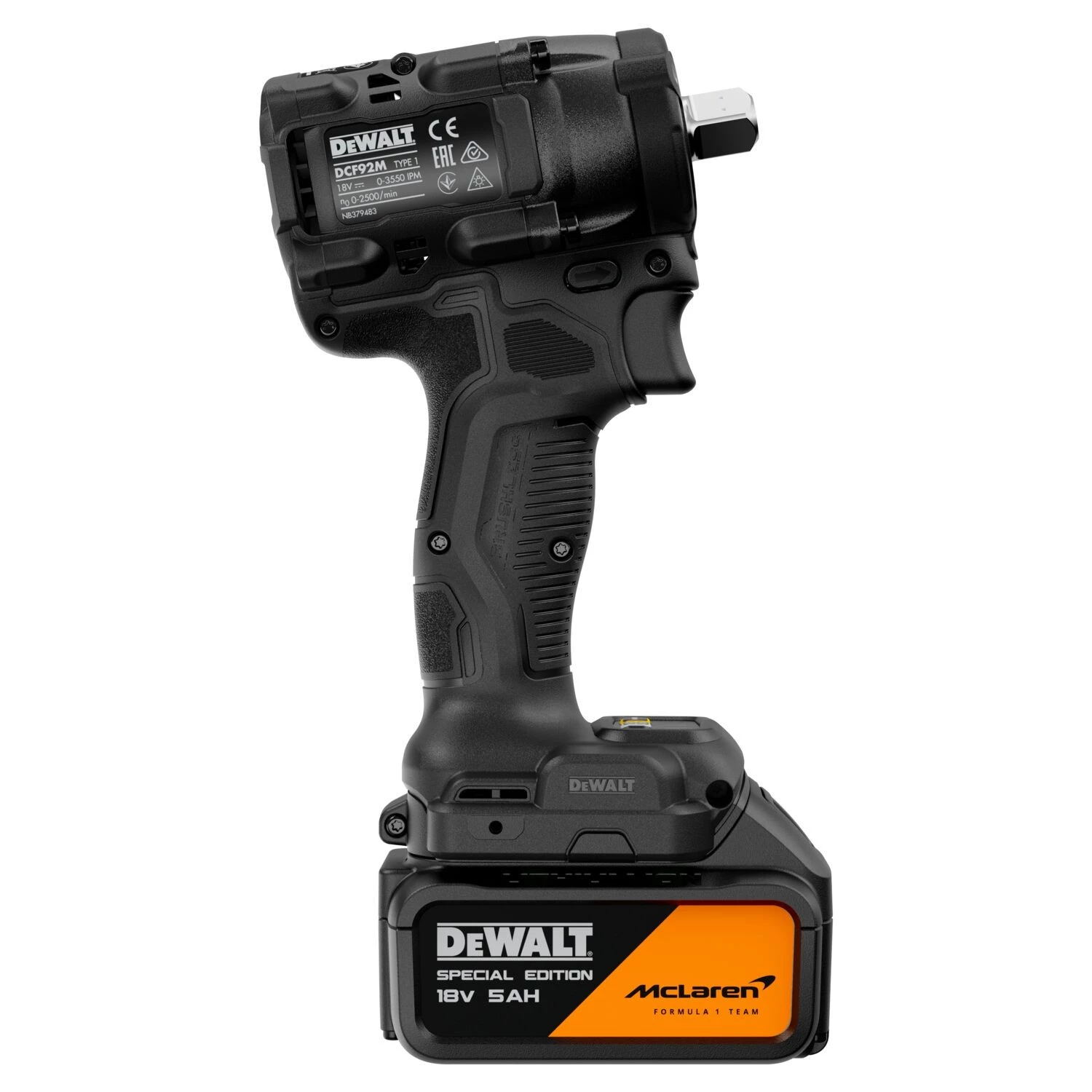 DeWALT X MCLAREN DCF92MP2T-QW 18V XR 1/2" accu slagmoersleutel set (2x 5.0Ah accu + lader)