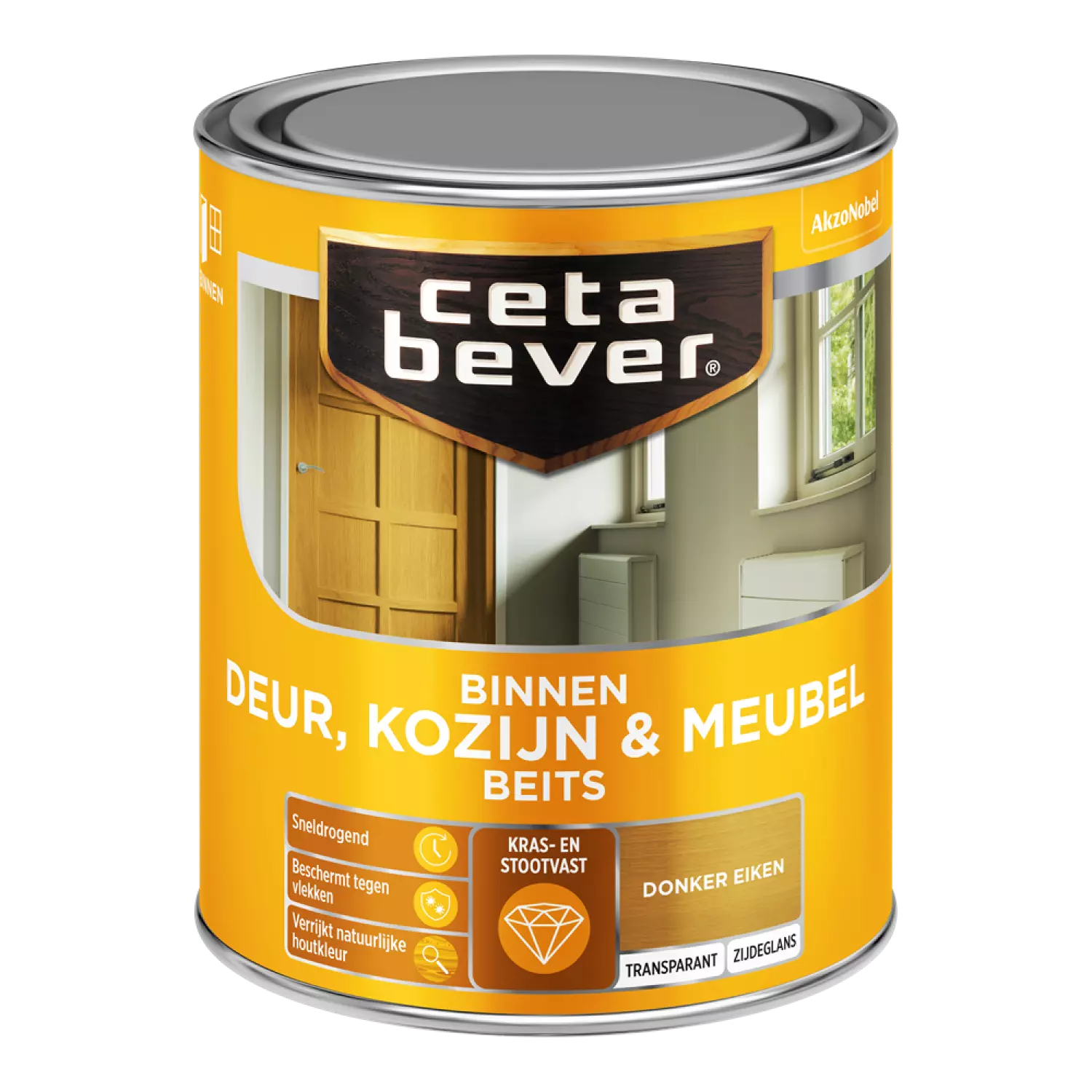 Cetabever Binnenbeits Deuren & Kozijnen Transparant Zijdeglans - Donker Eiken - 750ml-image