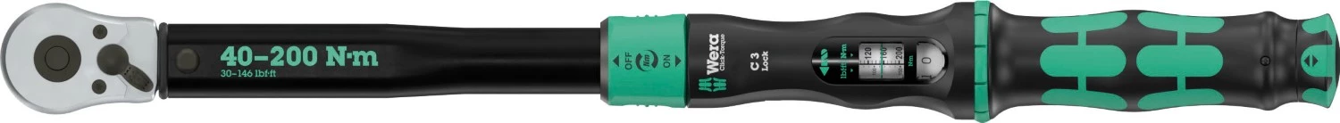 Wera 05075692001 Click-Torque Lock C 3 clé dynamométrique avec cliquet réversible - 40-200 Nm - 1/2 »-image