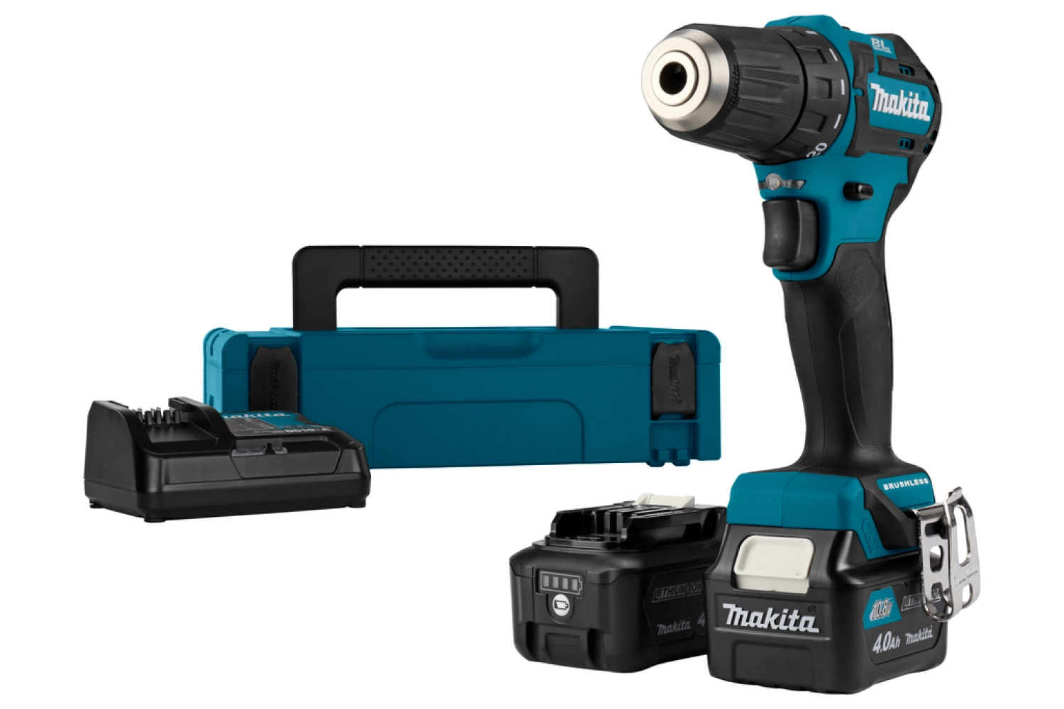 Perceuse visseuse sans-fil Makita DF332DSMJ - 10,8V Li-ion coulissante - 2 batteries 4,0 ah - MAKPAC - moteur bushless - 35 Nm-image