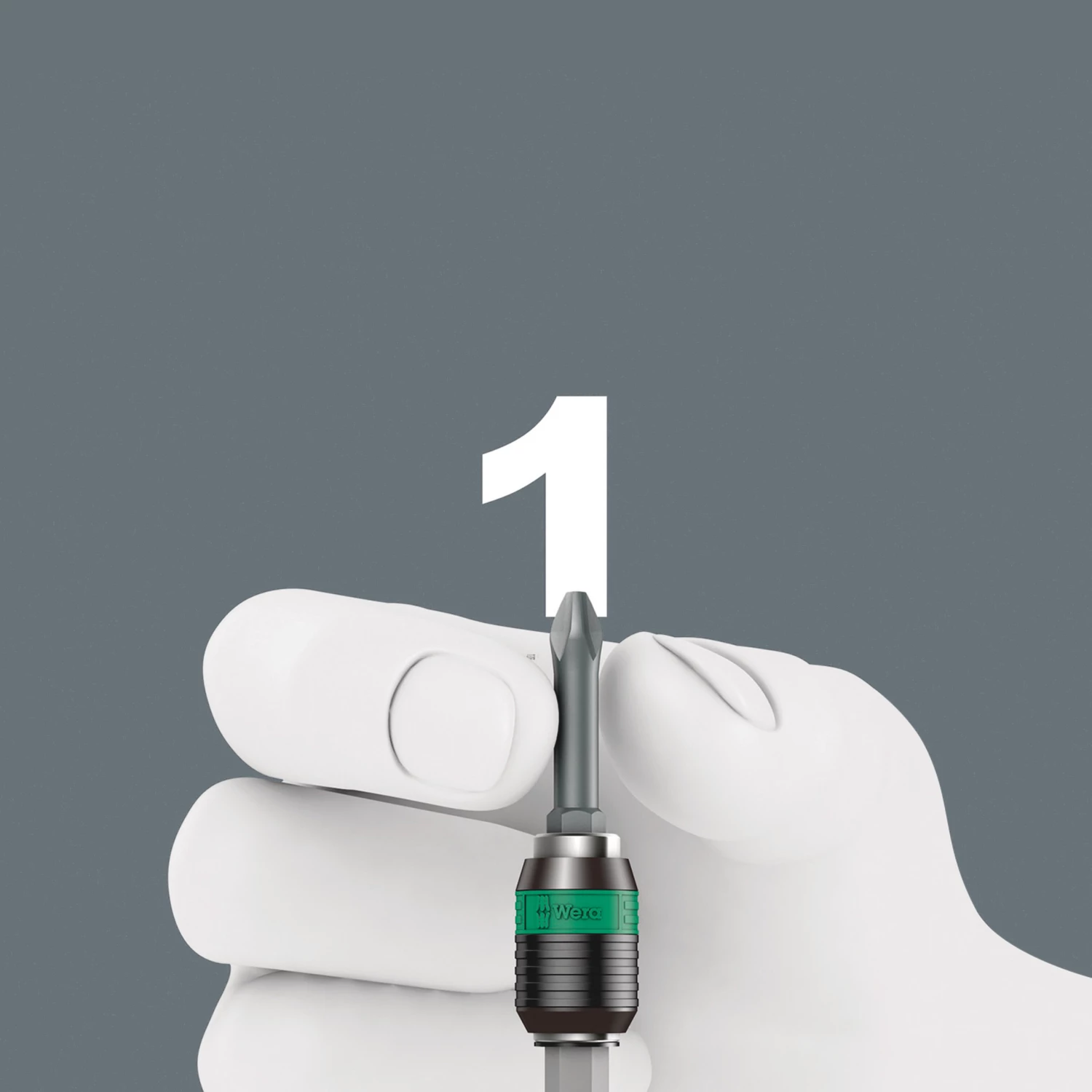 Wera 05051536001 13 pièces Kraftform Kompakt Pistol RA-R 2 tournevis à embouts interchangeables dans un étui - avec fonction cliquet-image