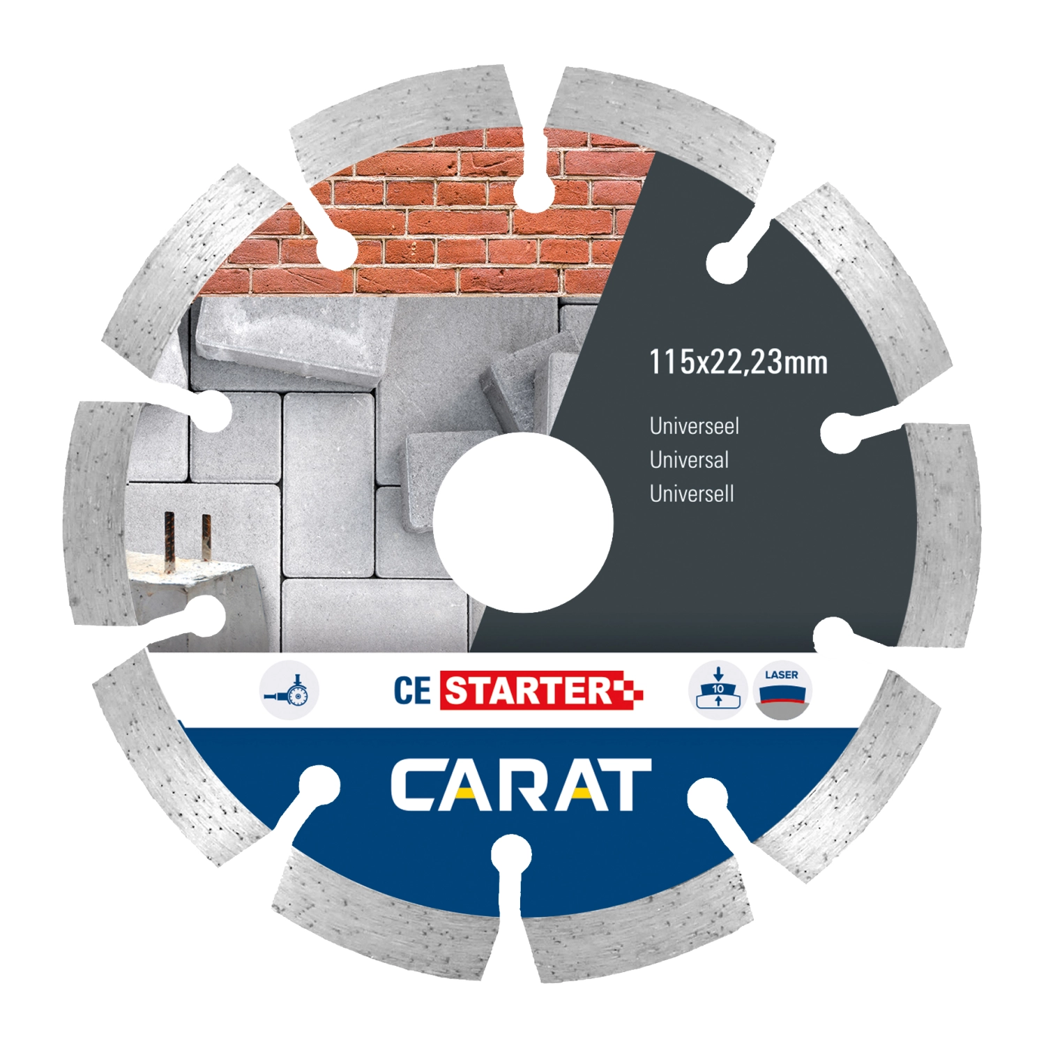 Carat CES1153000 Diamantzaagblad voor droogzagen - 115 x 22,23mm - Universeel-image