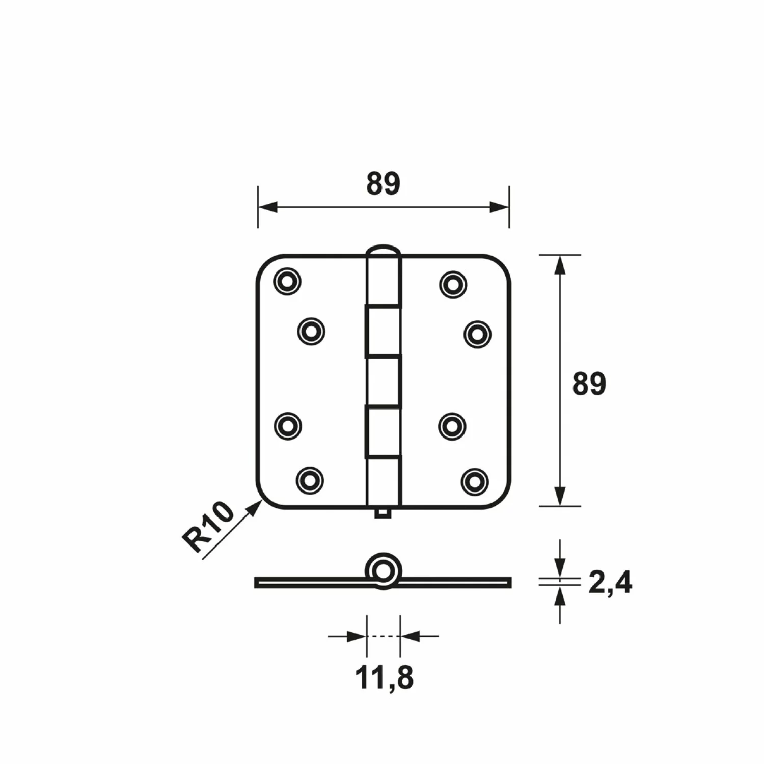 AXA 1105-25-23/E Scharnier - topcoat - 89 x 89 x 2,4mm-image