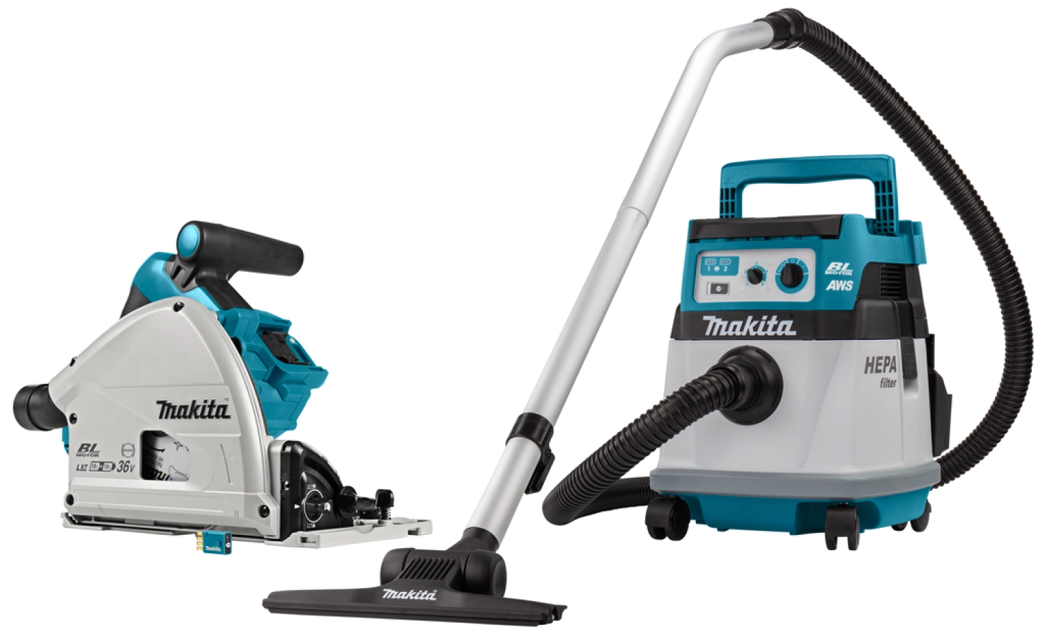 Makita DLX2377UX1 2x18V Li-Ion accu combiset voor (inval)zagen en stofzuigen incl. Mbox - koolborstelloos-image