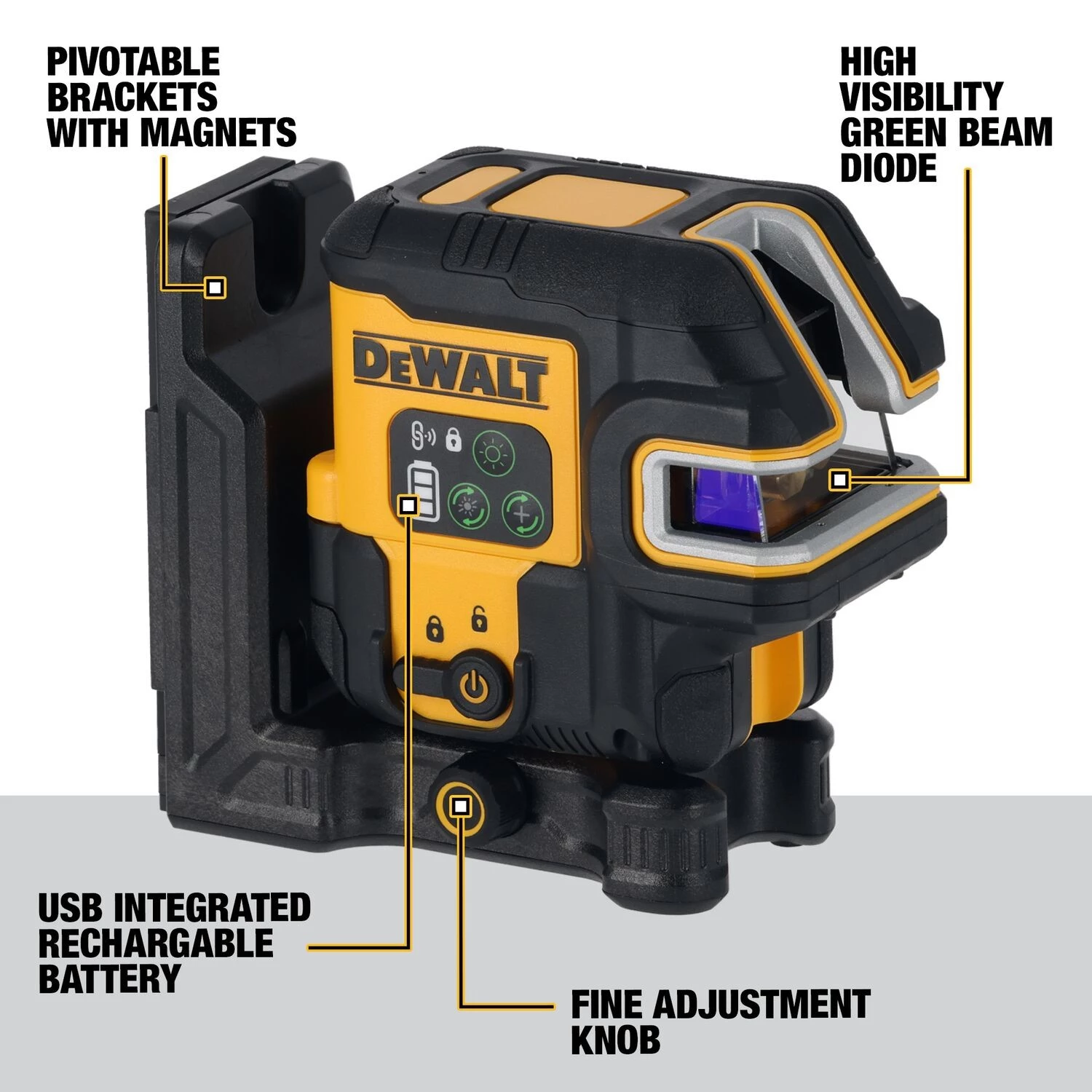 DeWALT DCLE14251GB-XJ Kruislijnlaser in koffer - 5 lijnen - groen -20m - IP65-image