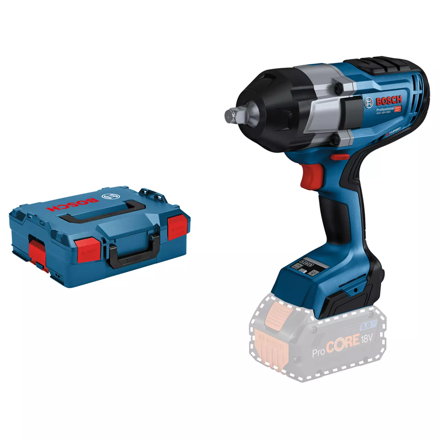 Bosch GDS 18V-1000 18V Li-Ion accu BiTurbo slagmoeraanzetter body in L-Boxx - M24 - 1/2'' - koolborstelloos-image