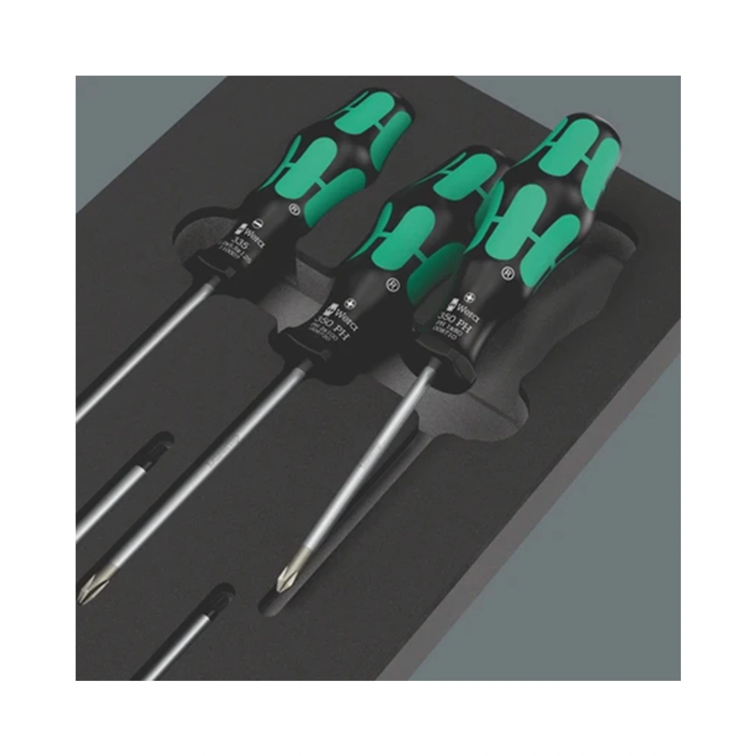 Wera 05150129001 jeu de tournevis 7 pièces 9719 Kraftform Serie 300 set 3 dans un insert en mousse - PH/SL/Robertson