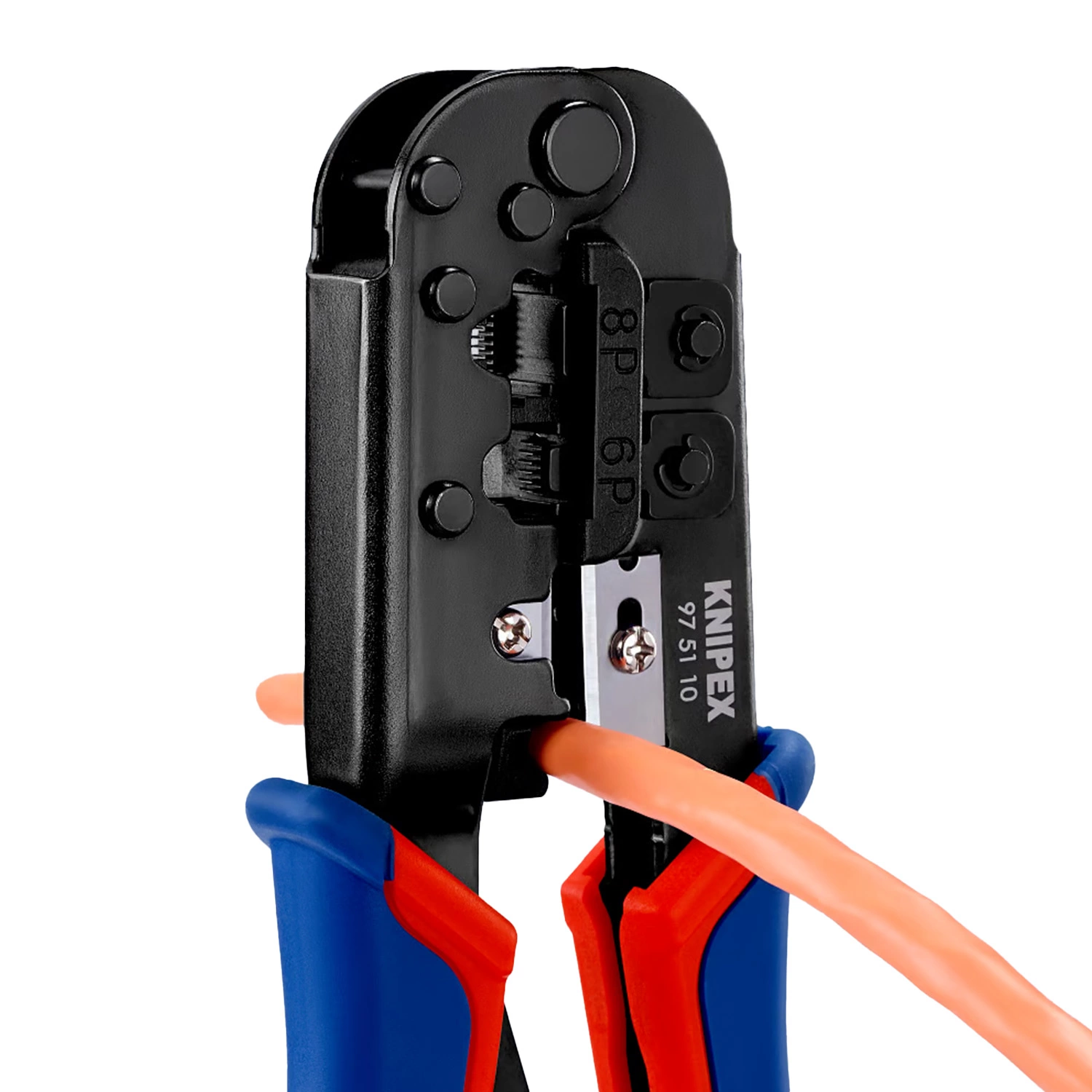 Knipex 975110 - Pince à sertir RJ11/12 (6 broches 9,65 mm) - RJ45 (8 broches 11,68 mm)-image