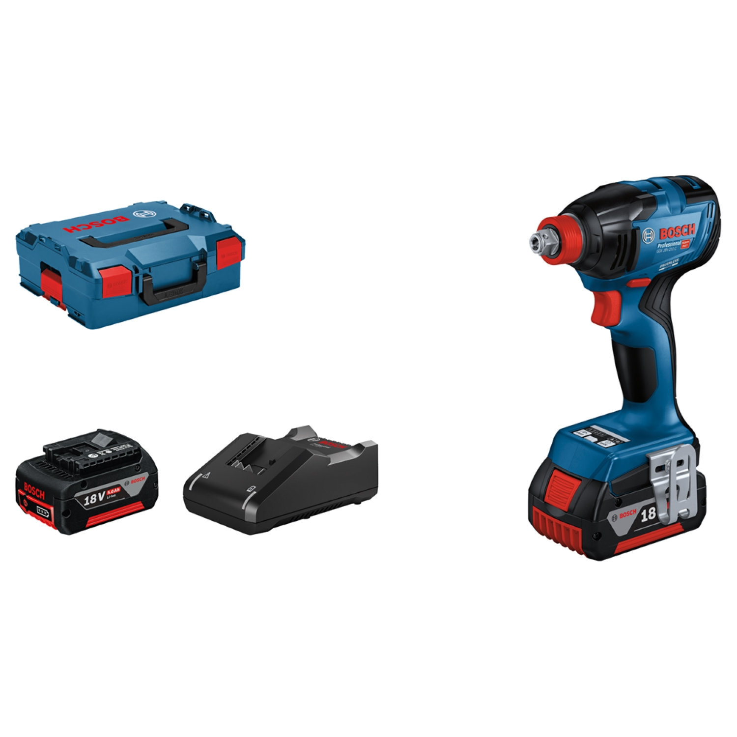 Bosch GDX 18V-210 C 18V Li-ion accu draaislagmoeraanzetter set (2x 5.0Ah accu) - 210Nm-image