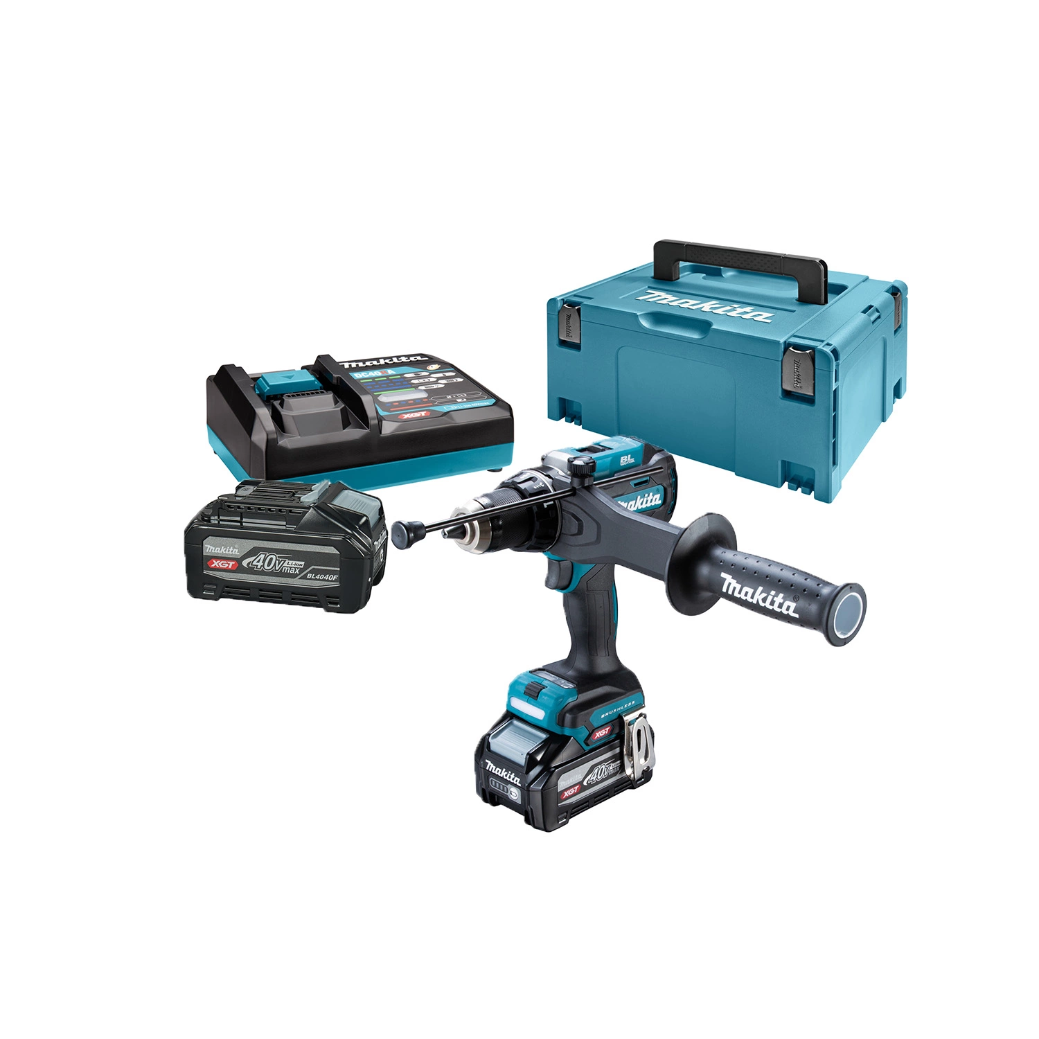 Makita HP003GU201 XGT 40 V Max Li-ion perceuse-visseuse à percussion sans fil (2x 4,0 Ah) dans Mbox-image
