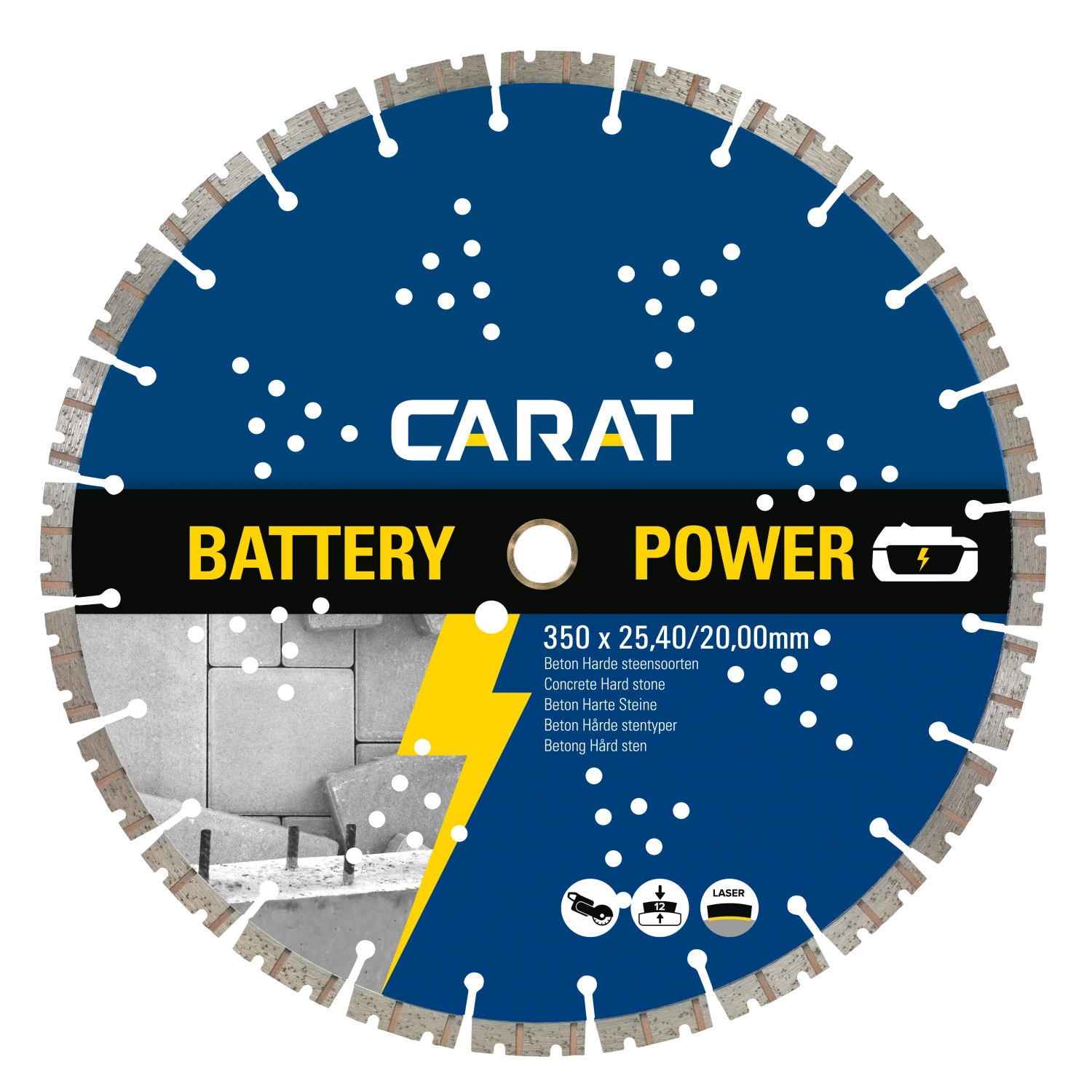 Carat CBP3504200 Diamantzaagblad - 350 x 25,40/20,00mm - Beton - Battery Power-image