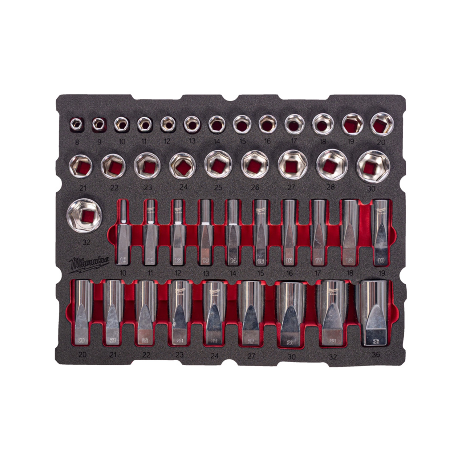 Milwaukee 4932501869 Jeu de 42 douilles - dans un insert en mousse PACKOUT™ - 1/2”-image