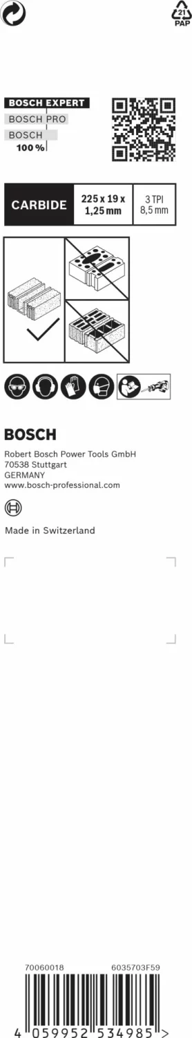 Bosch EXPERT 2608900408 - EXPERT Lame de scie sabre S1141HM Aerated Concrete-image