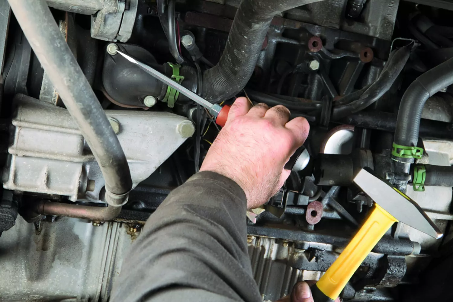 Wiha 530 SoftFinish Schroevendraaier met zeskantschacht en slagkop - Sleuf - 5,5 x 100mm-image