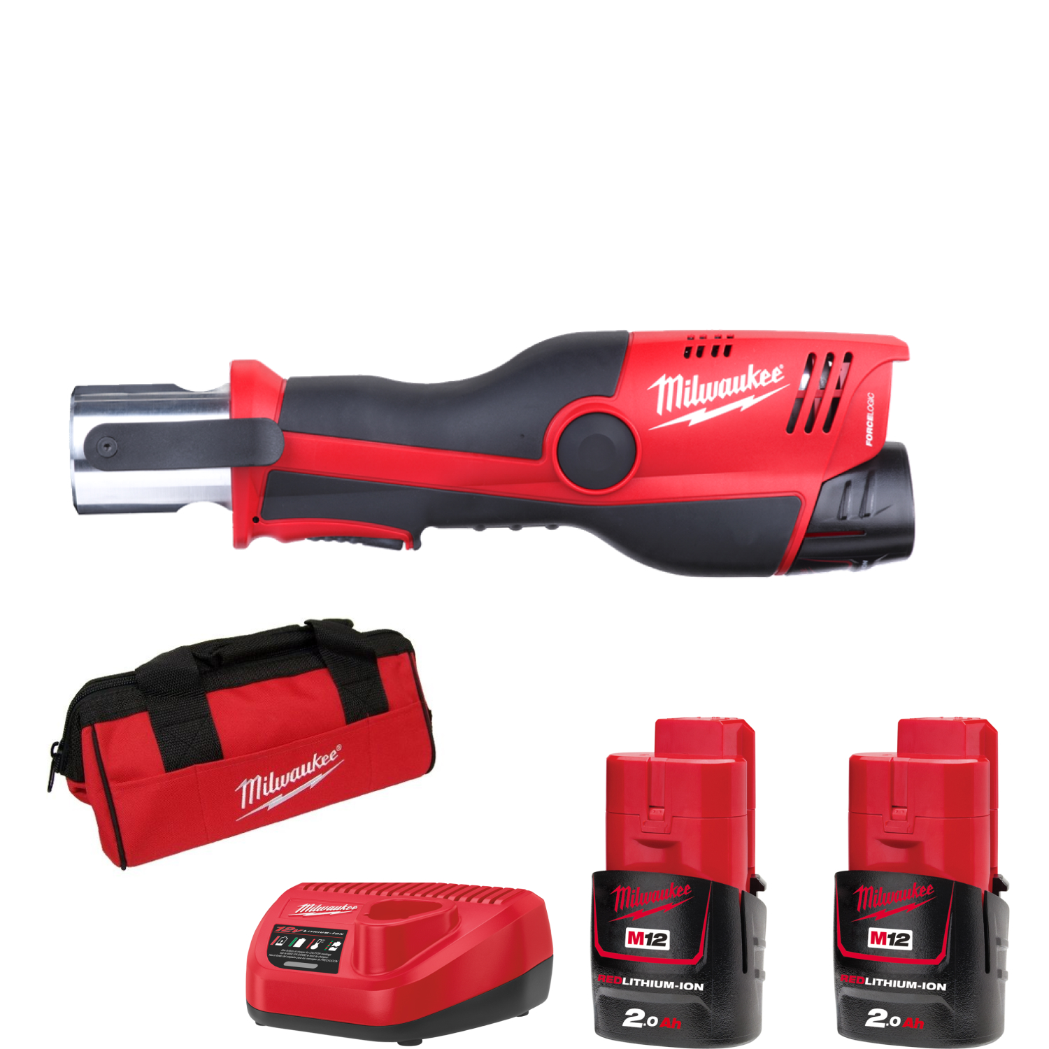 Milwaukee M12 HPT-202C Kit 12V Li-Ion accu hydraulische perstang set (2x 2.0Ah accu) in koffer-image