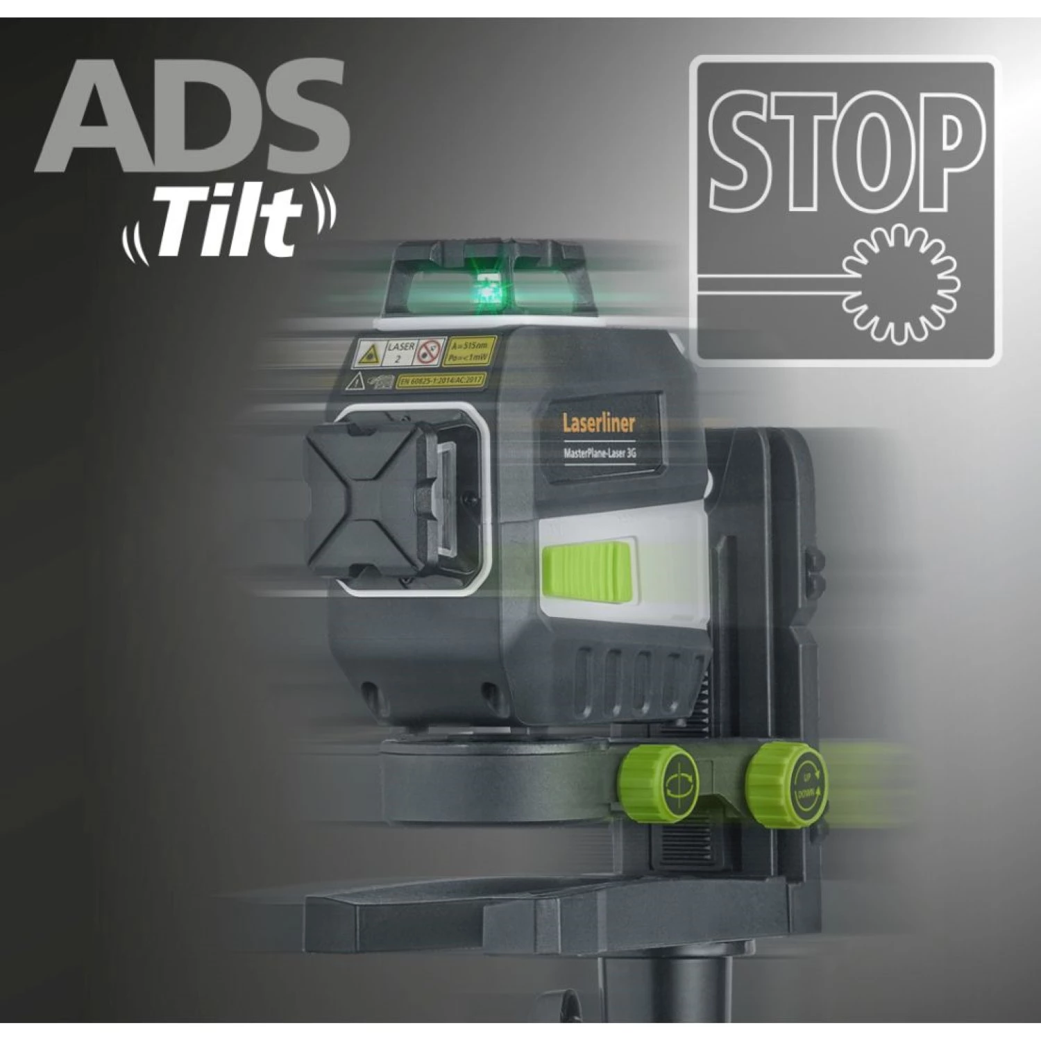 Laserliner MasterPlane-Laser 3G Pro 360° Kruislijnlaser set in L-boxx - 3 lijnen - groen - 3x 55m - IP64 + VarioStand L Laserstatief-image