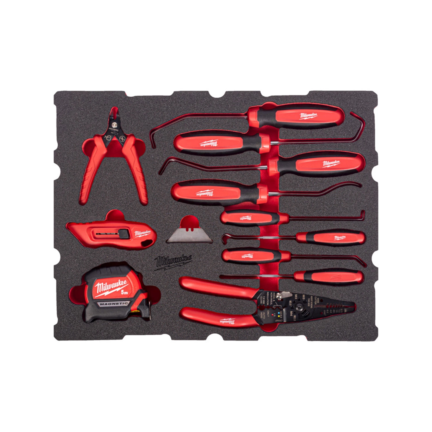 Milwaukee 4932501877 Jeu de 17 crochets PACKOUT™ - dans un insert en mousse-image