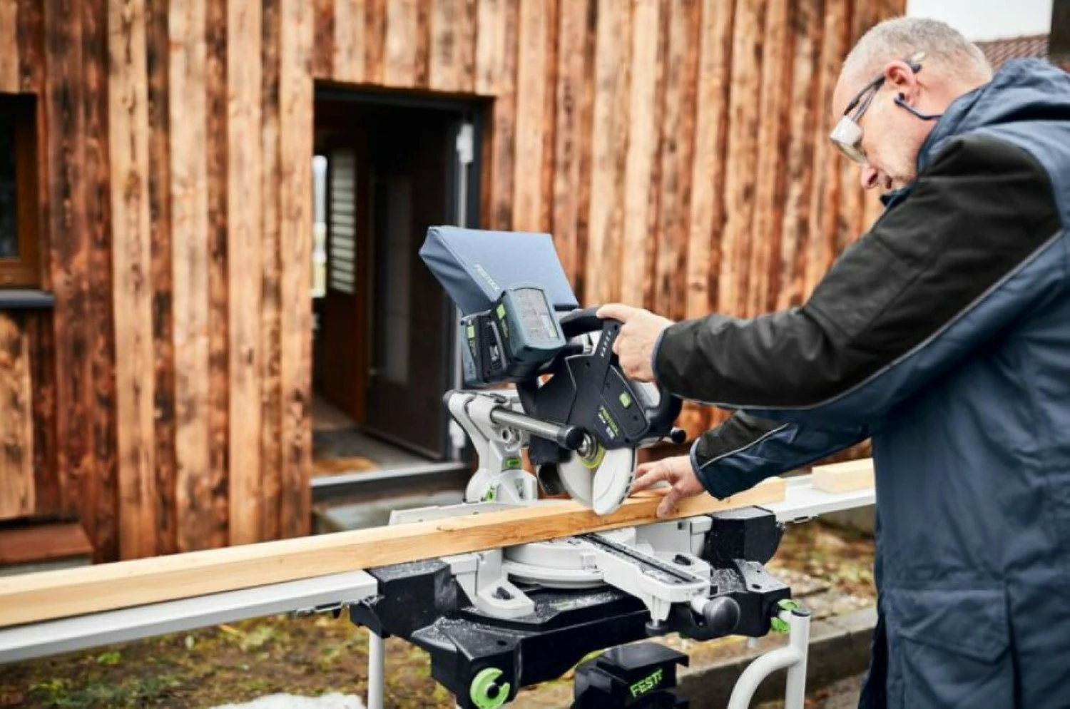 Festool KSC 60 EB 5,0 I-UG-Set KAPEX 2x18V Accu-afkortzaag set (2x 5.0Ah accu) met onderstel-image