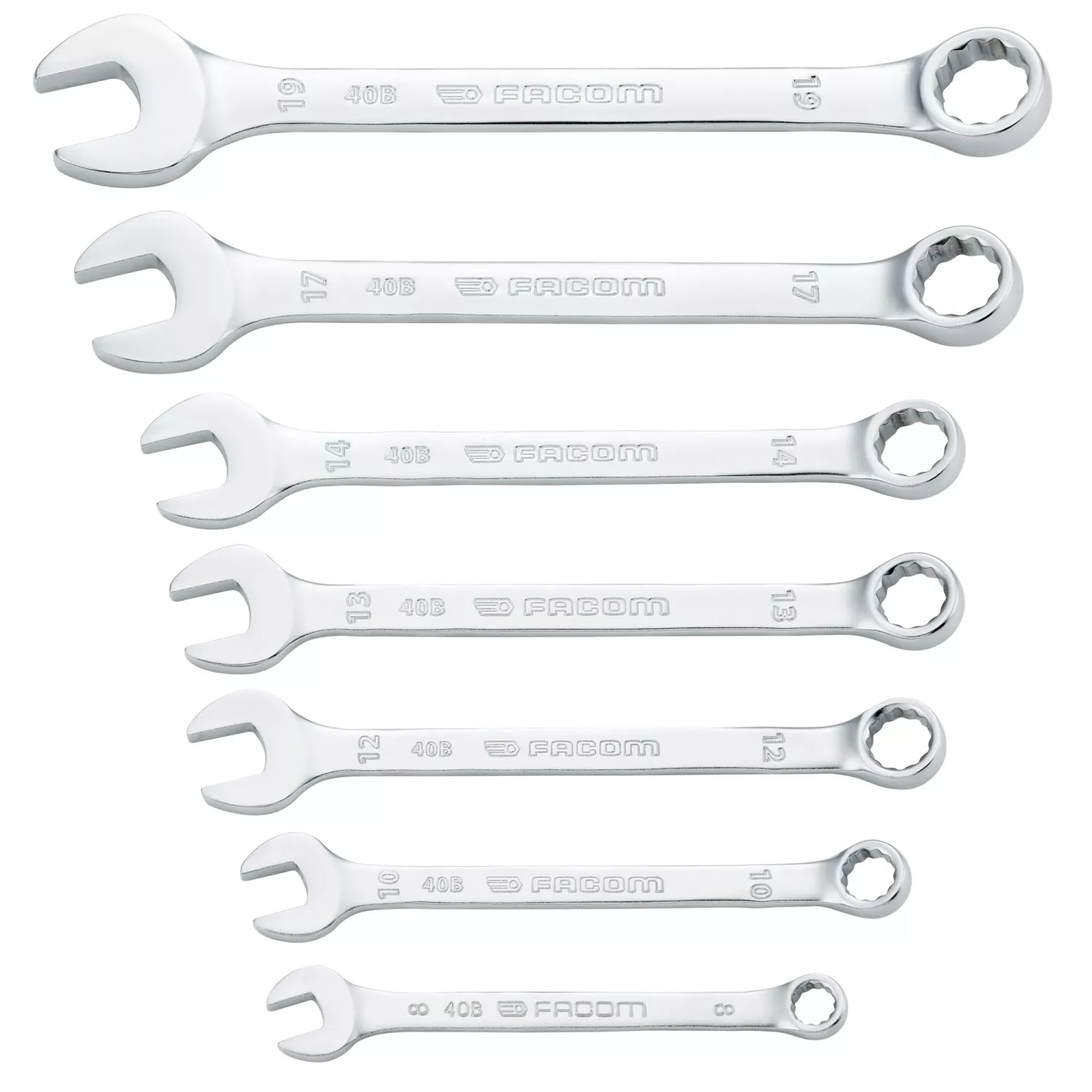 Facom 40B.JP7PB set de 7 clés mixtes en support - 8-19mm