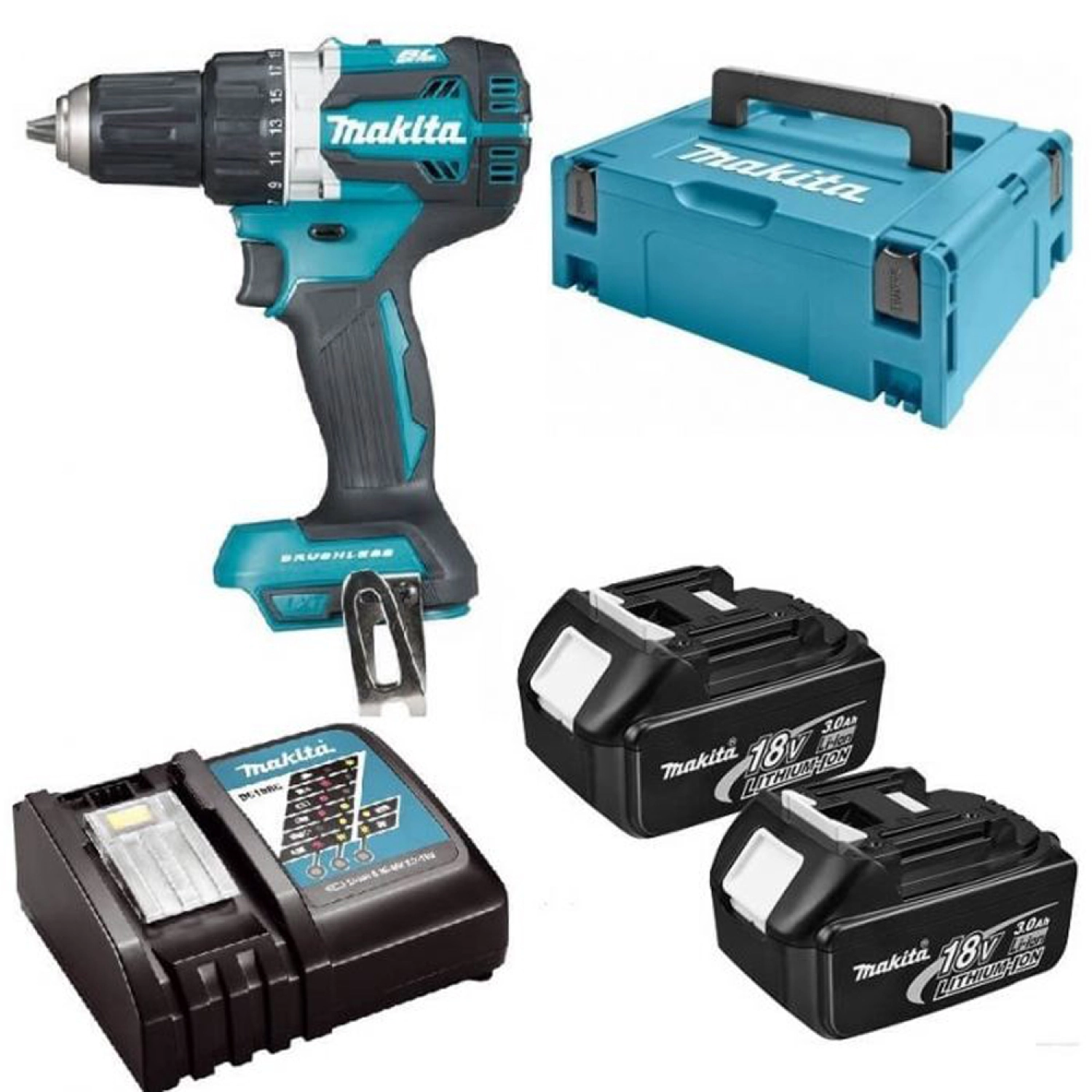 Makita DDF484RFJ 18V Li-Ion accu boor-/schroefmachine set (2x 3,0Ah accu) in Mbox-image